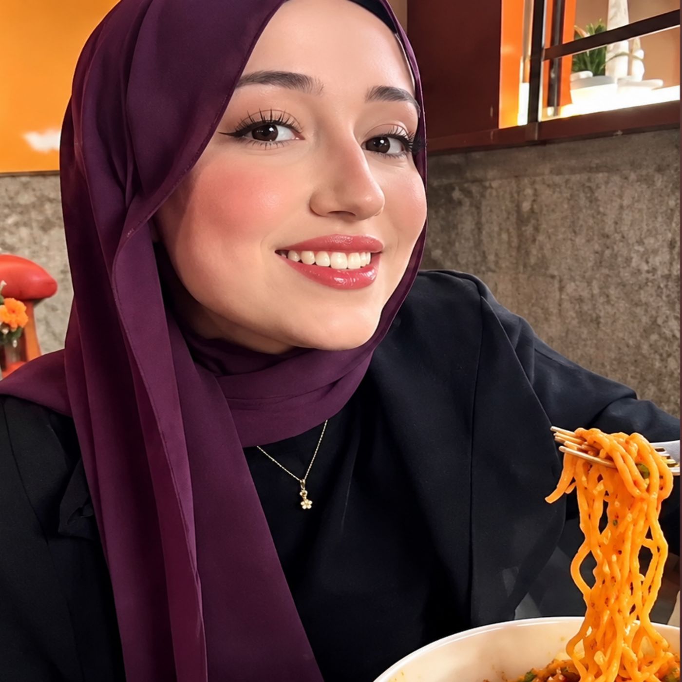 🍜❤️ ديما تطلب النودلز الكورية وتشارك لحظات ممتعة! 😂🥰