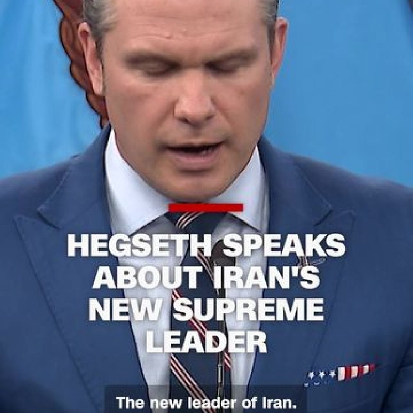 At a Pentagon briefing on the war with Iran, US Defense Secretary Pete Hegseth said Iran’s new Supreme Leader Mojtaba Khamenei should “heed episode artwork