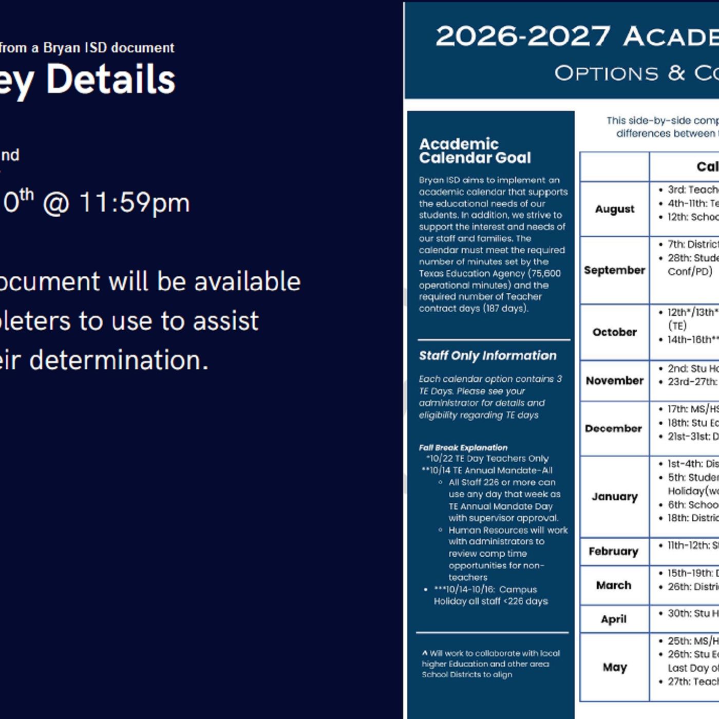 Survey period is underway for the Bryan ISD 2026-27 school year calendar episode artwork