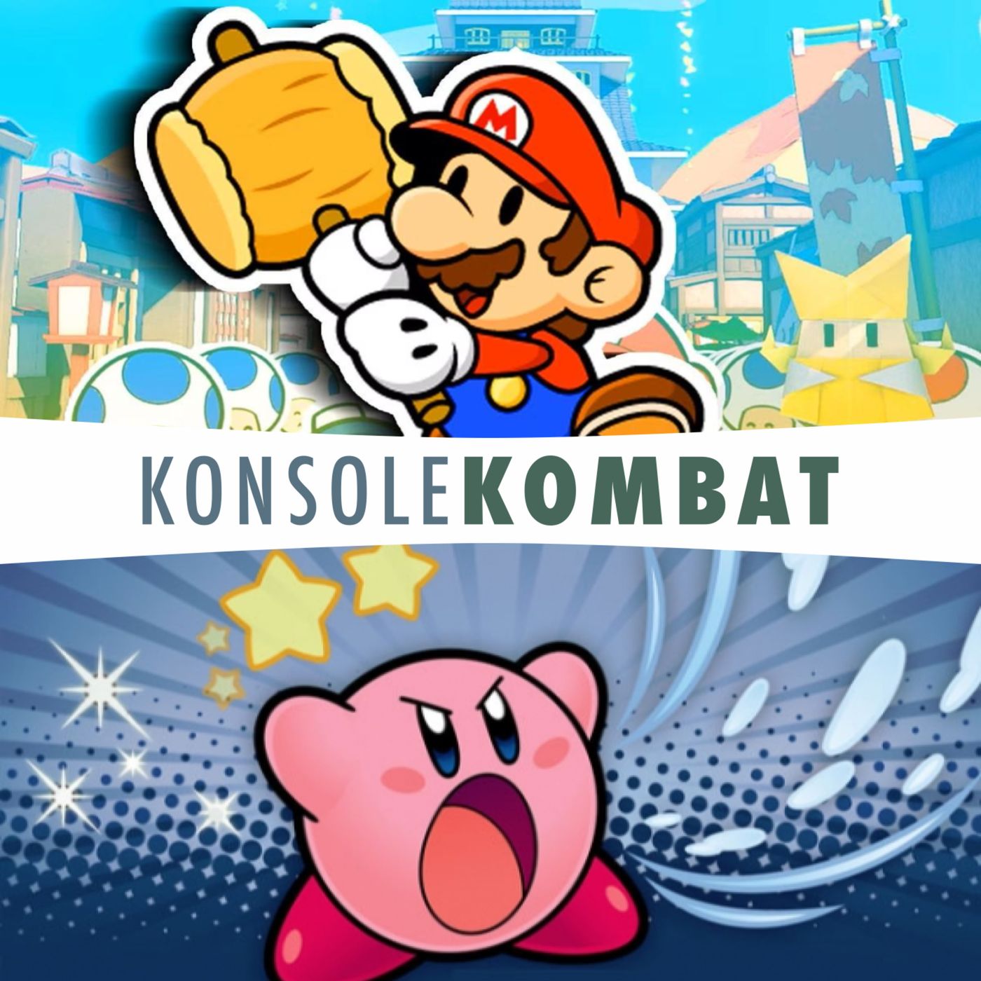 124: Paper Mario vs Kirby episode artwork