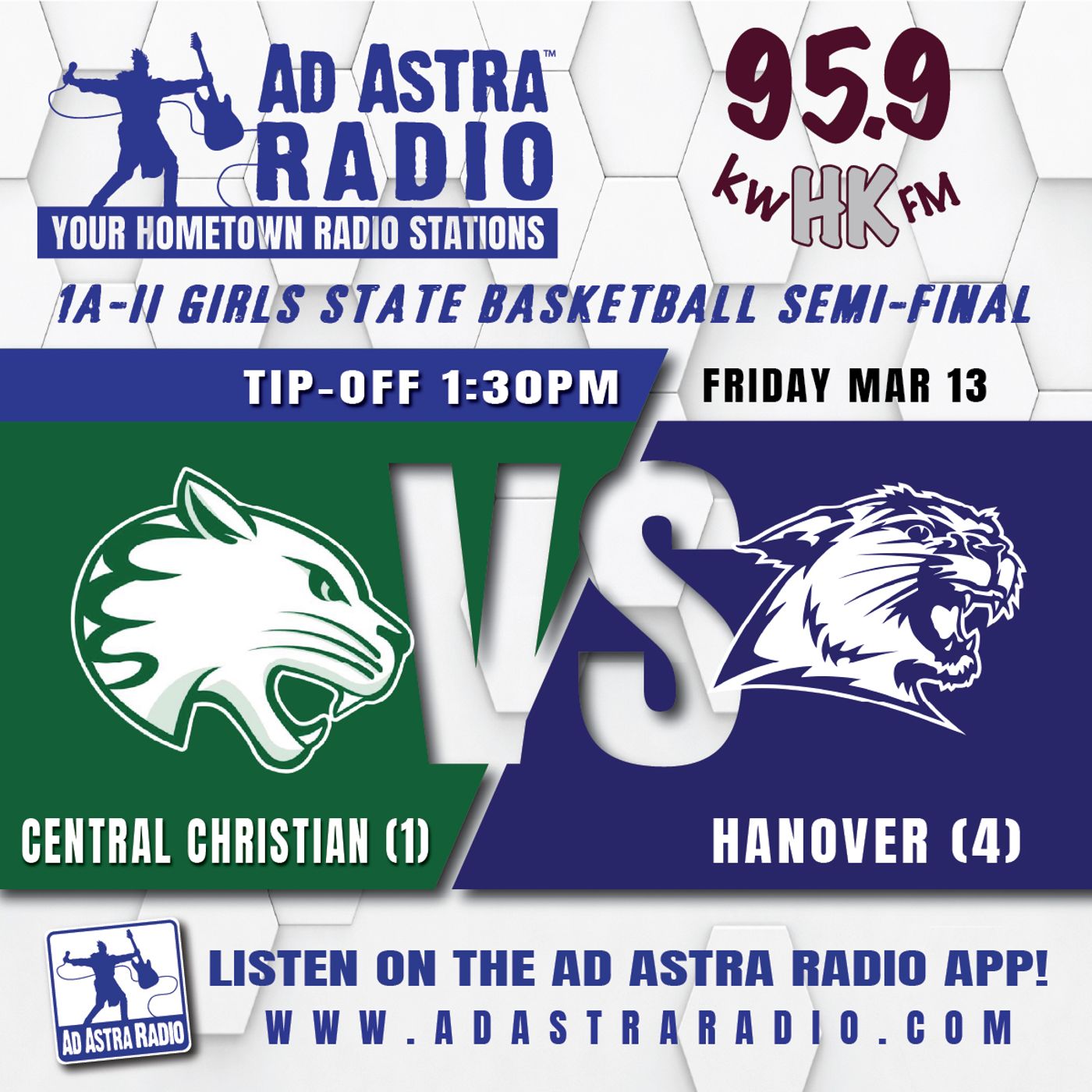 Central Christian Cougars vs Hanover Wildcats High School Basketball (1A-II Girls State Semifinal-March 13, 2026) episode artwork