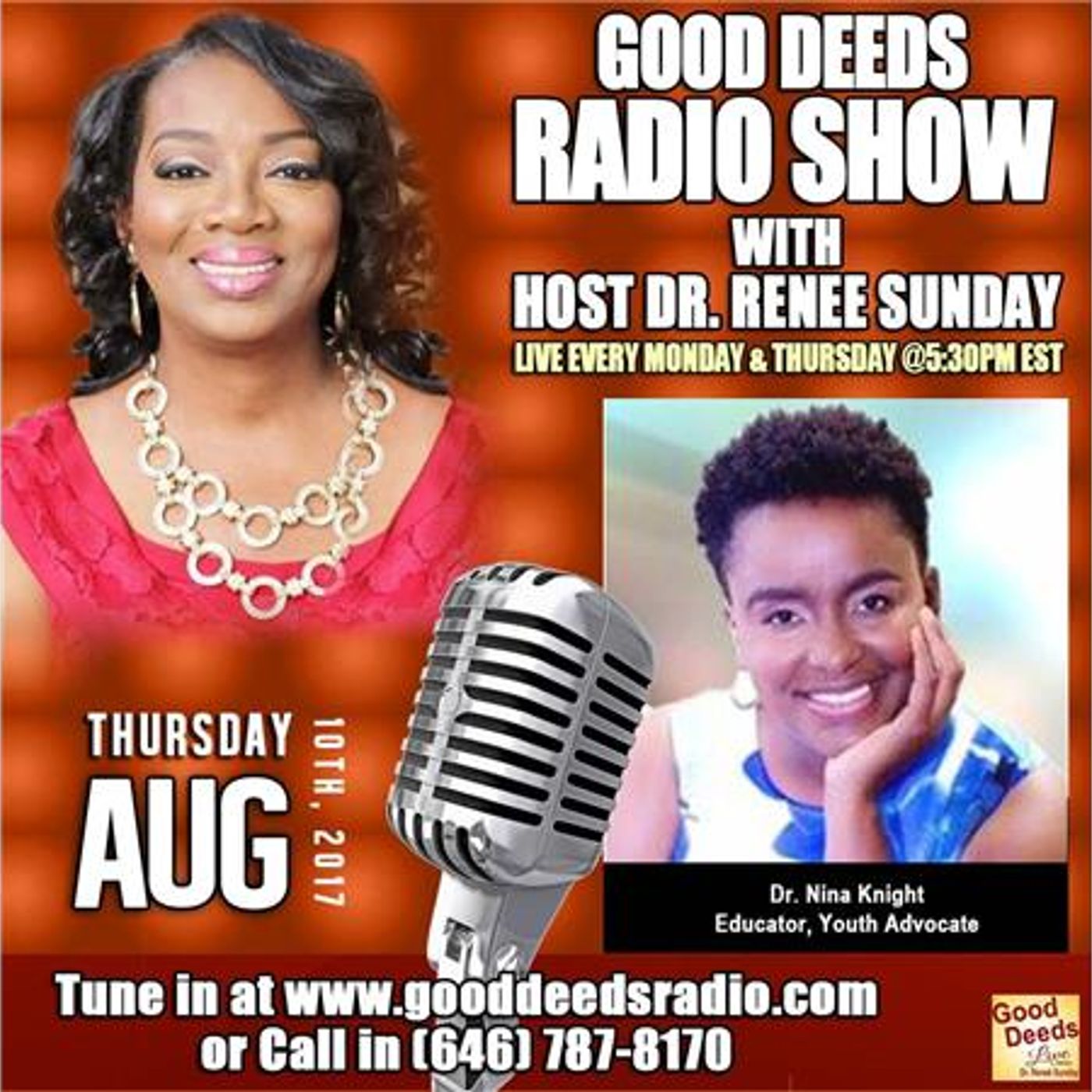 Dr. Nina Knight Educator, Youth Advocate, Author shares on Good Deeds Radio episode artwork