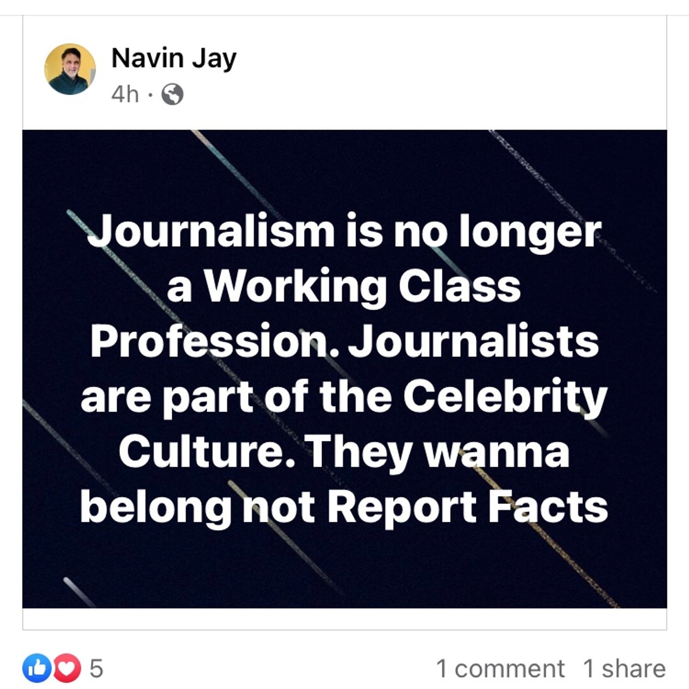 Journalism is no longer a Working Class Profession. Journalists are part of the Celebrity Culture. They wanna belong not Report Facts episode artwork
