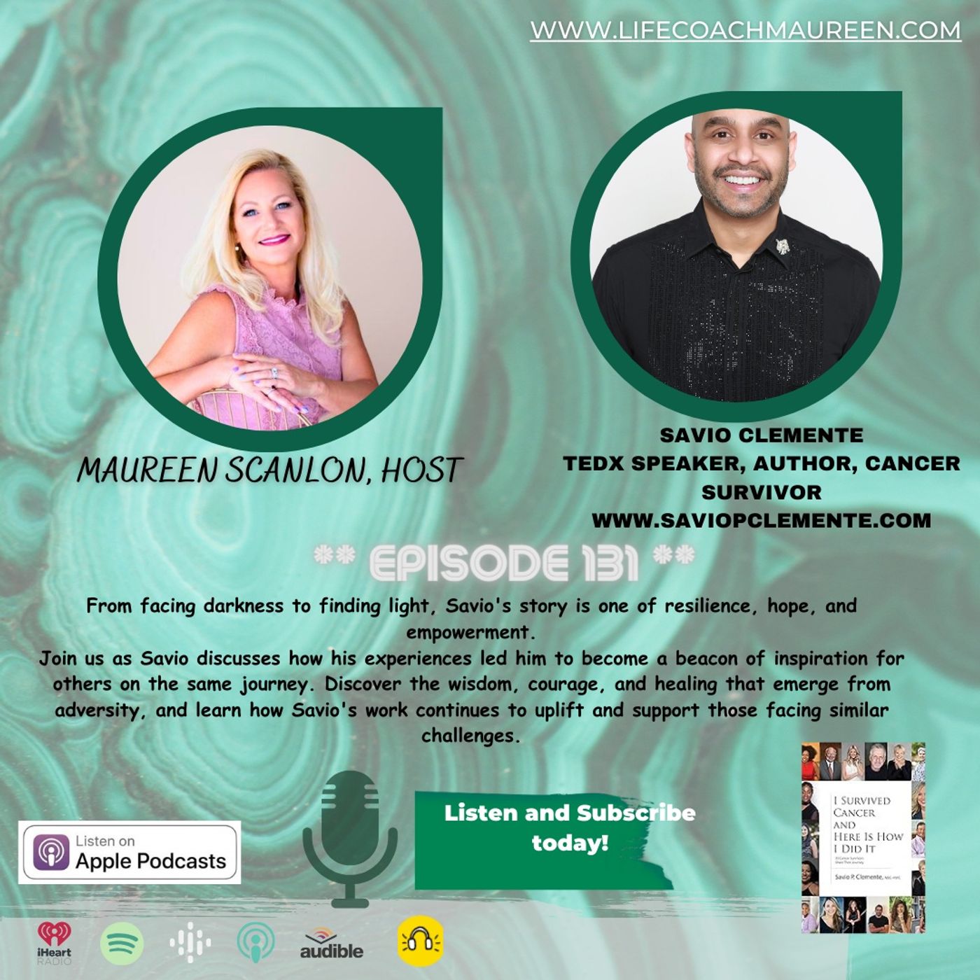 "From Darkness to Light-Facing Cancer" Episode 131 Guest Savio Clemente episode artwork