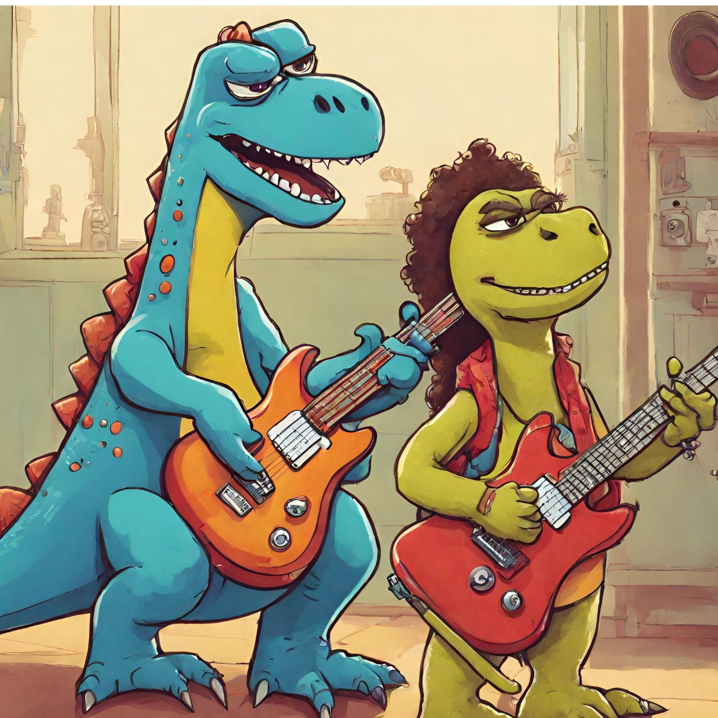 pepe el guitarrista y nanda la cantante dos dinosaurios