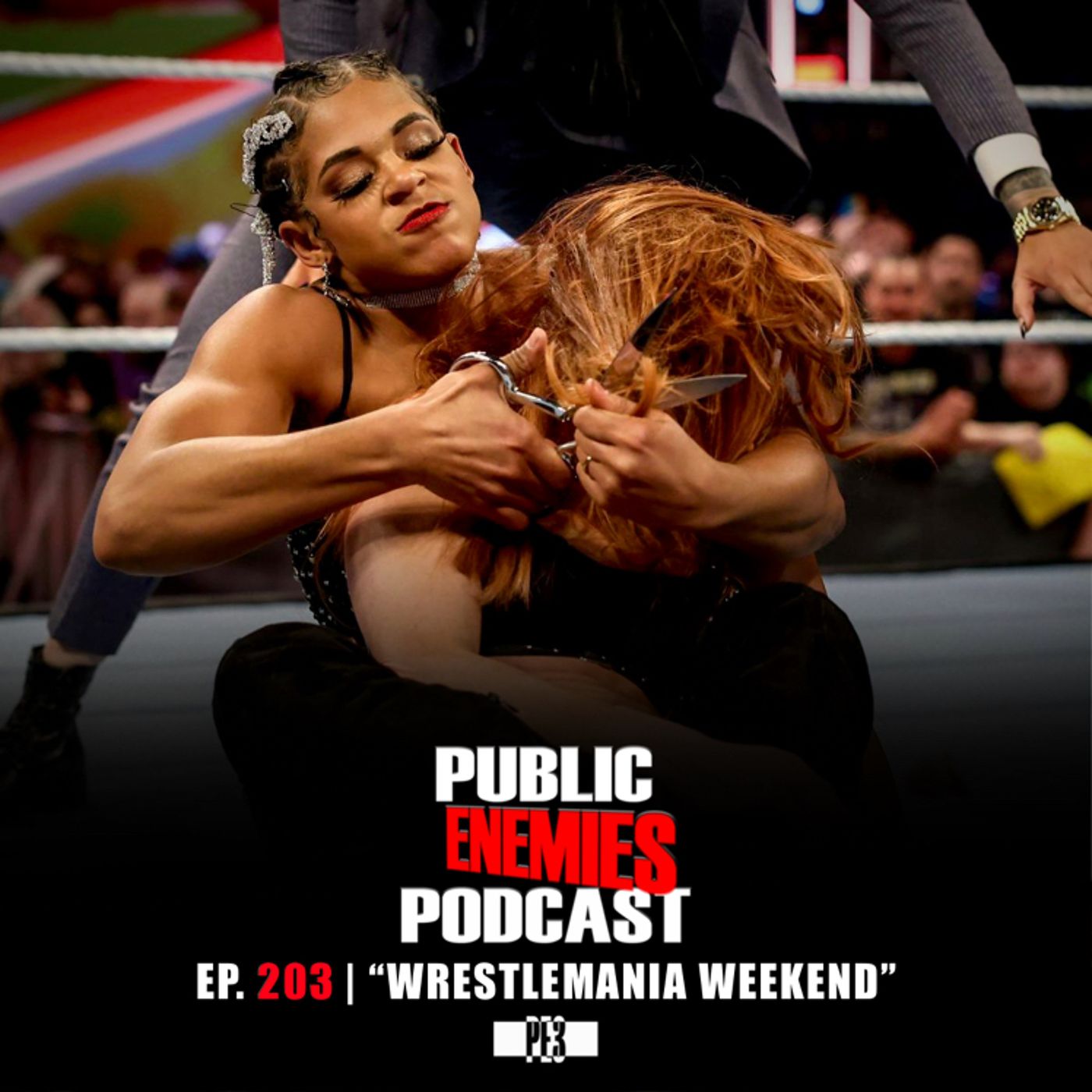 Ep. 203 |”PE3 Mania” AEW Dynamite, WWE NXT, Wrestlemania Predictions + Triple H & more