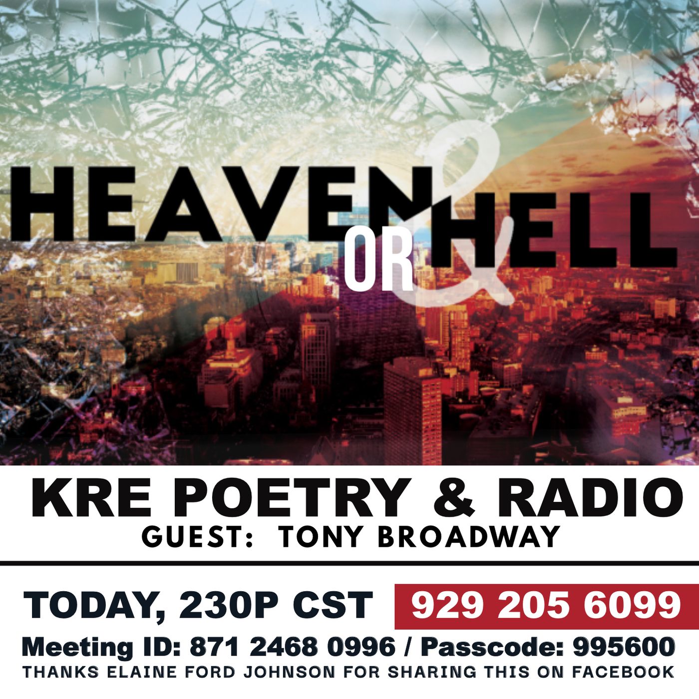 KRE POETRY AND RADIO - EP 129 - GUEST:  TONY BROADWAY episode artwork