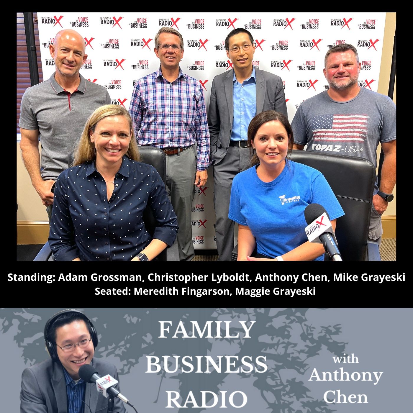 Mike and Maggie Grayeski, Servicewise Electric, Meredith Fingarson, Meredith Fingarson Consulting, Adam Grossman, Good Dog Media, and Christ episode artwork