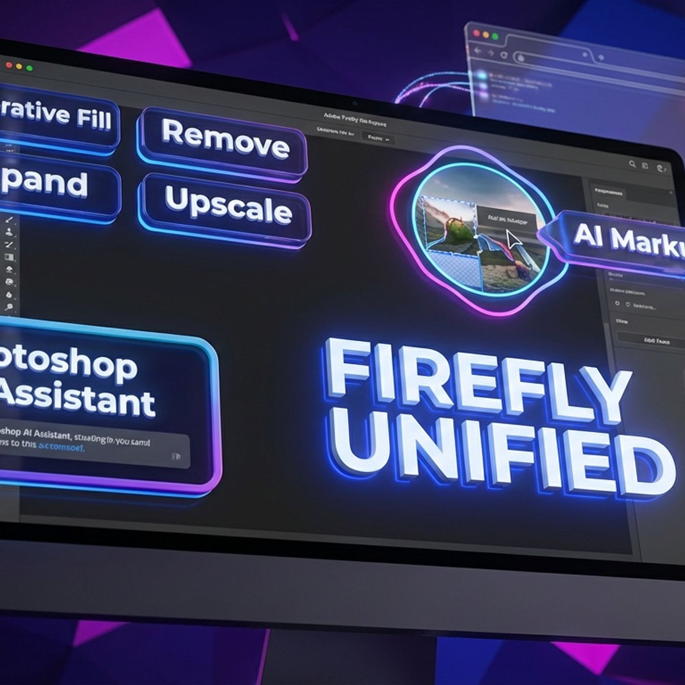 Adobe Firefly Unifies Editing and AI Powers Photoshop — Blue Lightning AI Daily cover