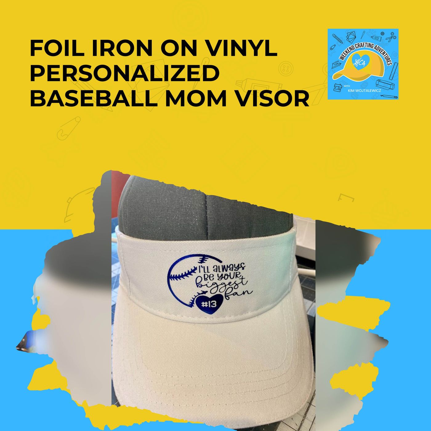 Foil Iron On Vinyl Personalized Baseball Mom Visor