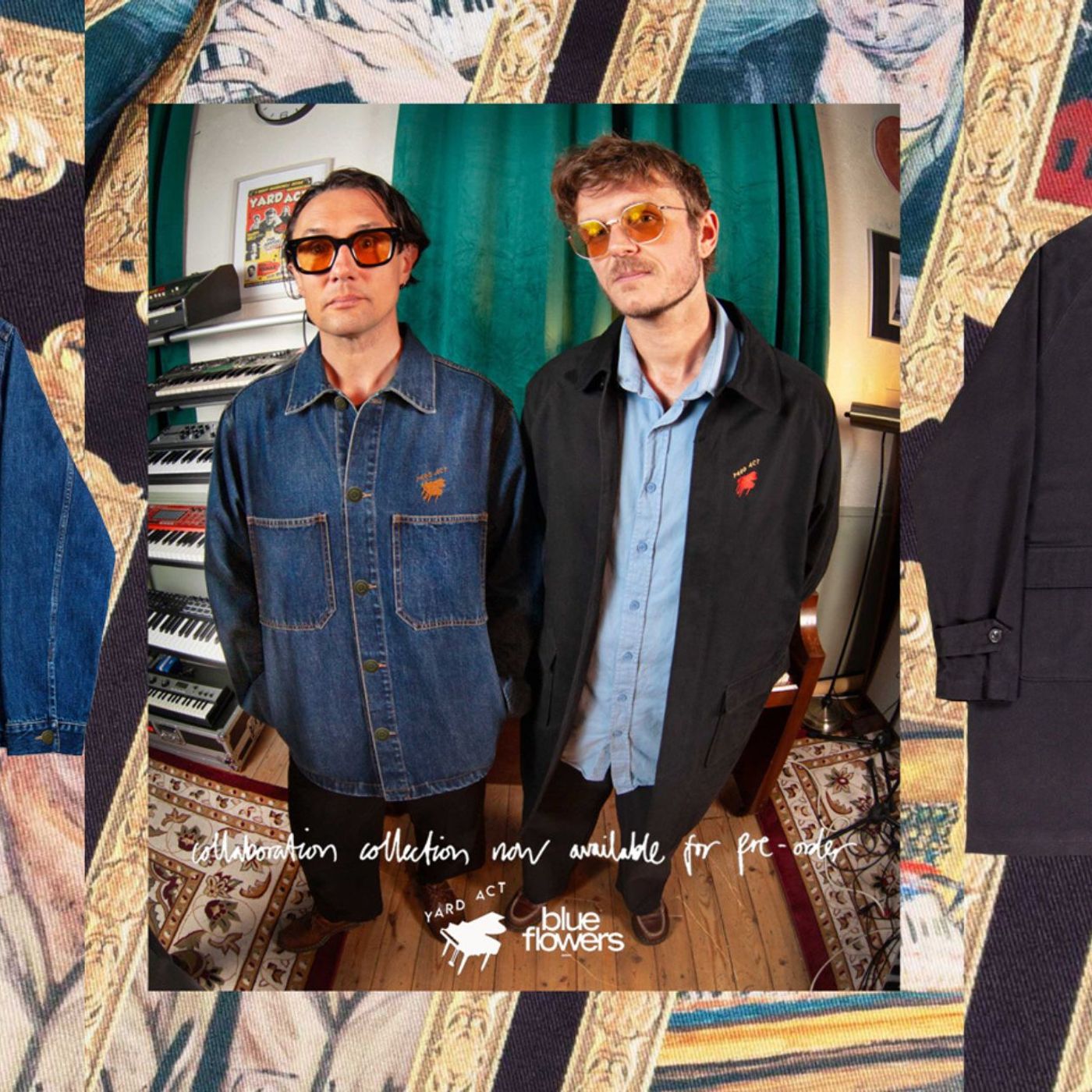 Yard Act launch clothing collaboration with Blue Flowers on trench coats, denim jackets and more
