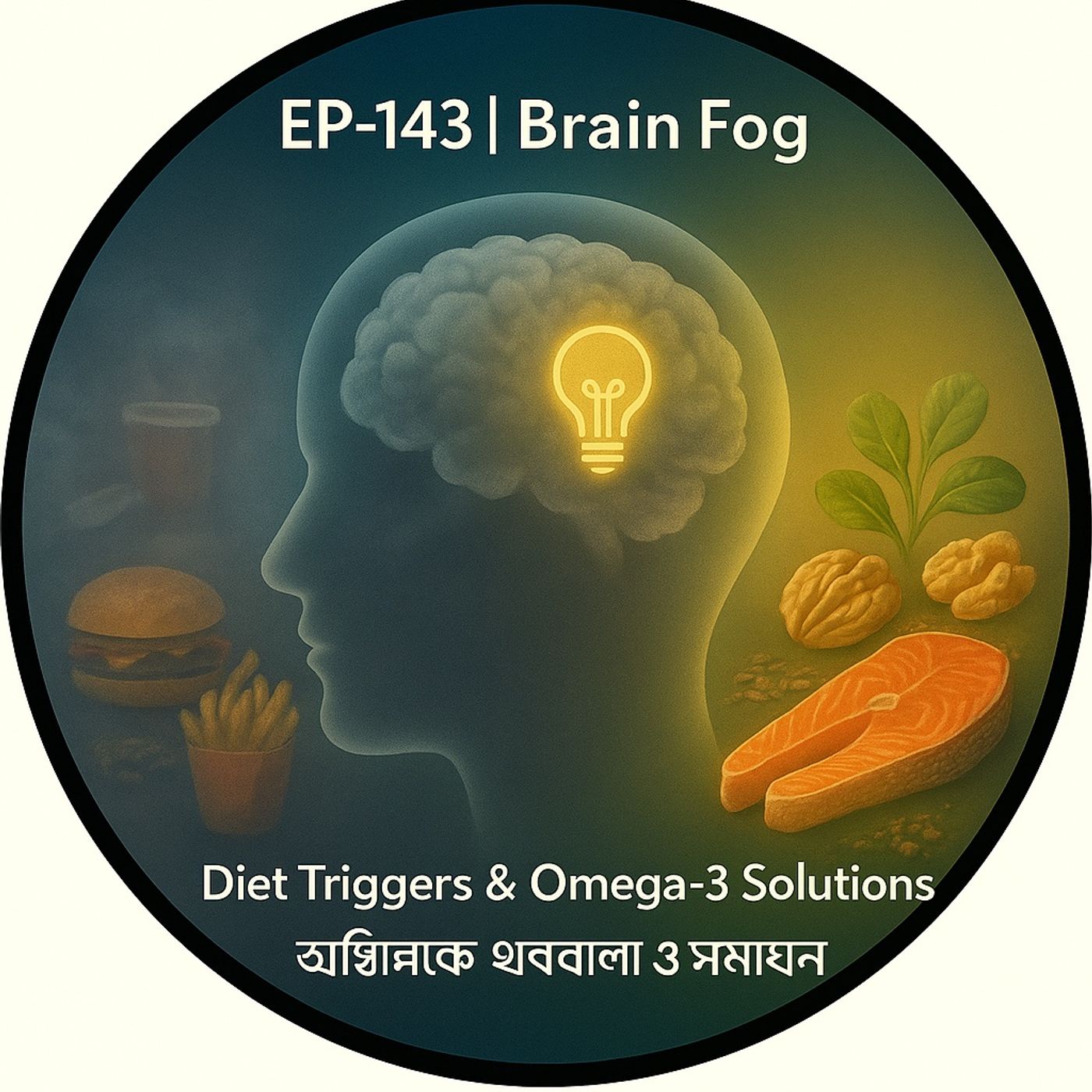 🎙 EP- 143 | Brain Fog 🧠 (মস্তিষ্কের কুয়াশা): Diet Triggers & Omega-3 Solutions (আধুনিক খাবারের সমস্যা ও সমাধান) episode artwork