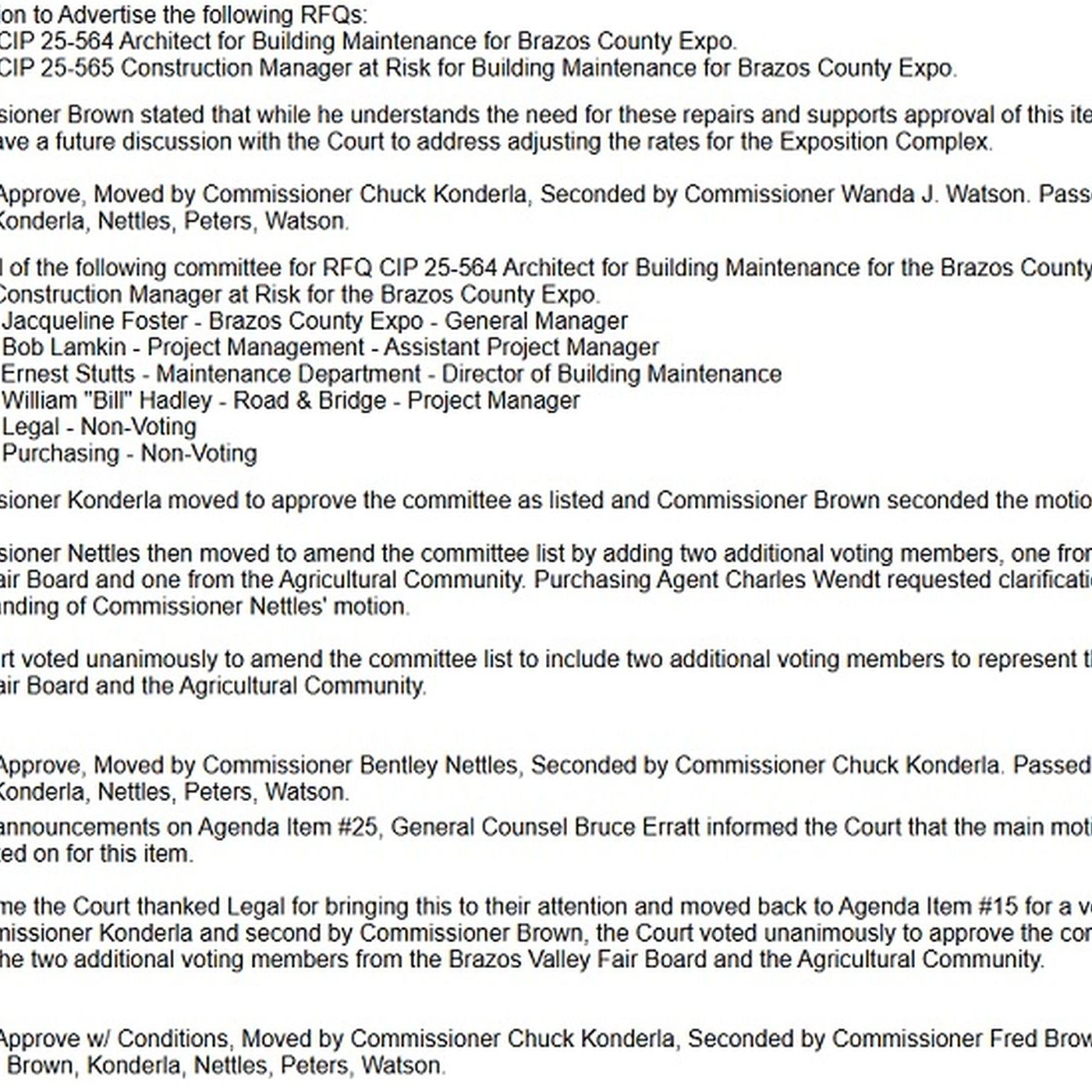 Future repairs at the Brazos County Expo approved by county commissioners following additions by the court's two newest members episode artwork