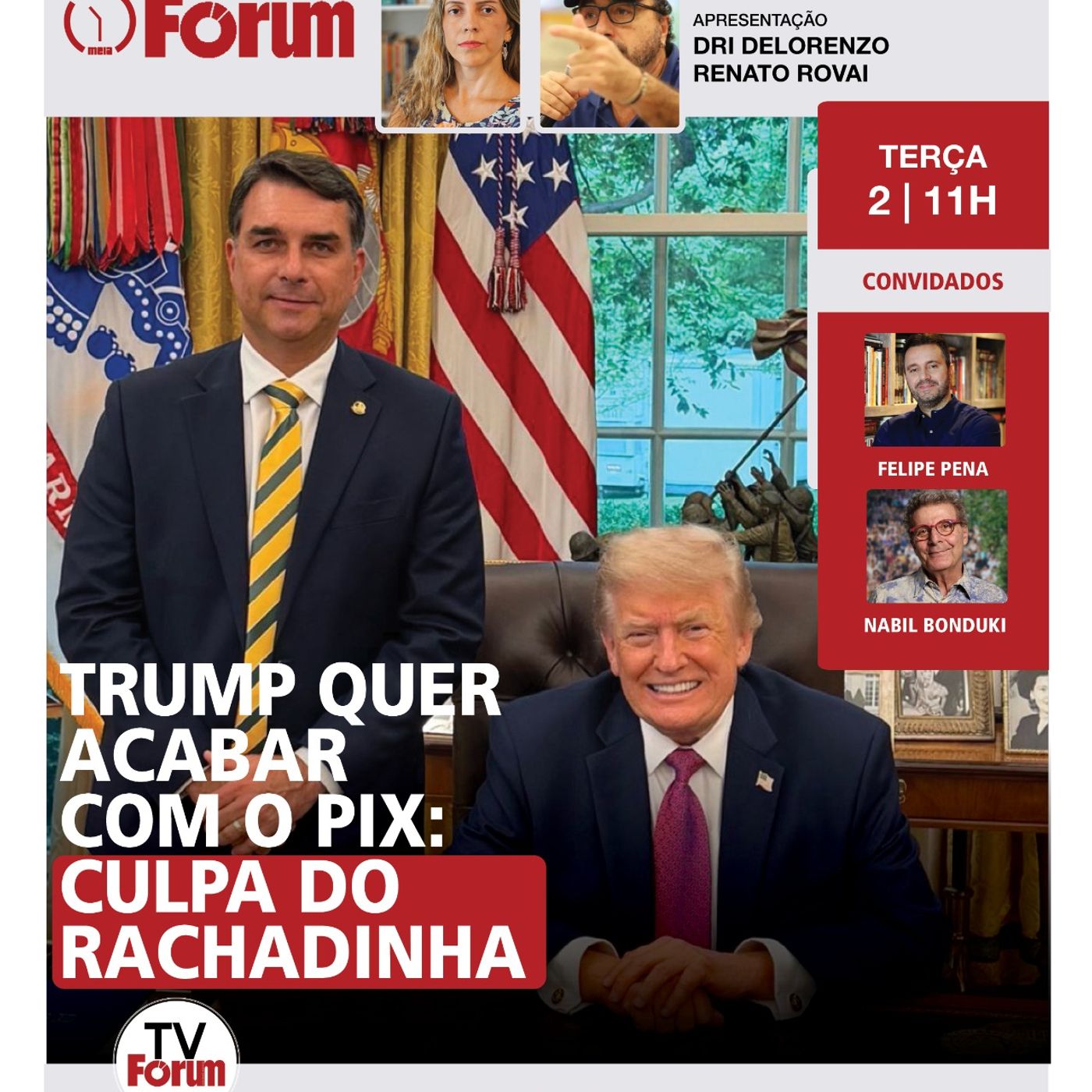 Trump anuncia tarifa de 25% e guerra ao Pix, após reunião com Flávio Bolsonaro | 02.06.26 episode artwork