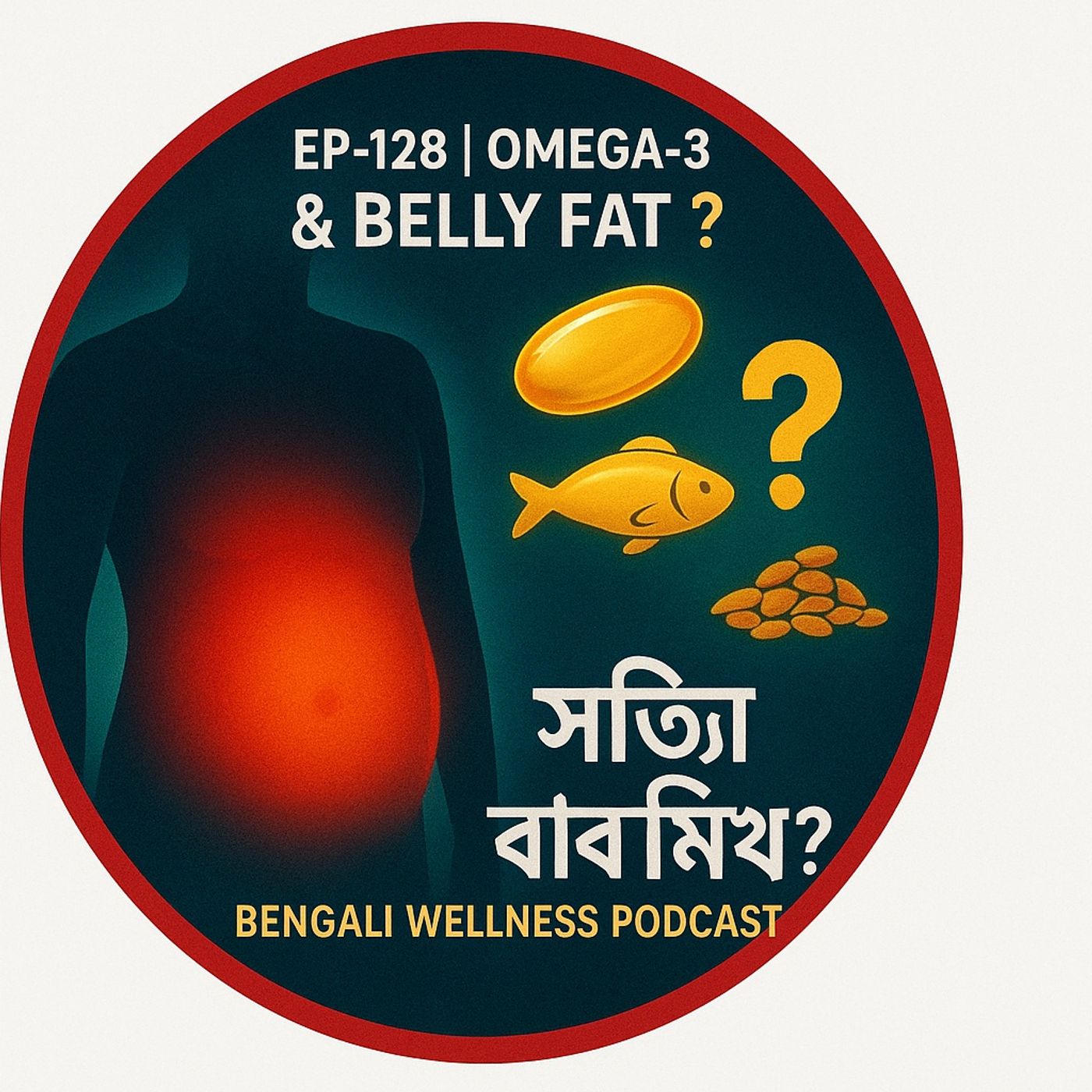 EP-128  | Belly Fat vs Omega-3 🫄: সত্যি নাকি মিথ? | Bengali Wellness Podcas episode artwork