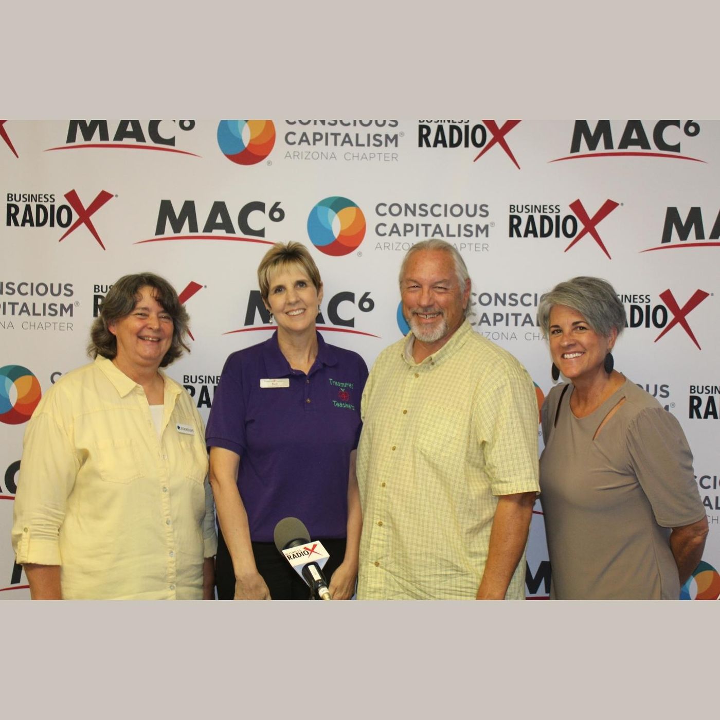 Karen Jayne with Stardust Barbara Blalock with Treasures 4 Teachers and Tom Mehlert with AZ StRUT episode artwork