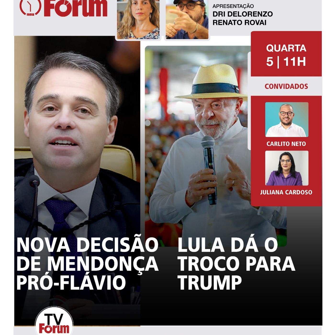 Flávio Bolsonaro com Mendonça e Trump| Lula cresce nas pesquisas e prepara reciprocidade aos EUA episode artwork