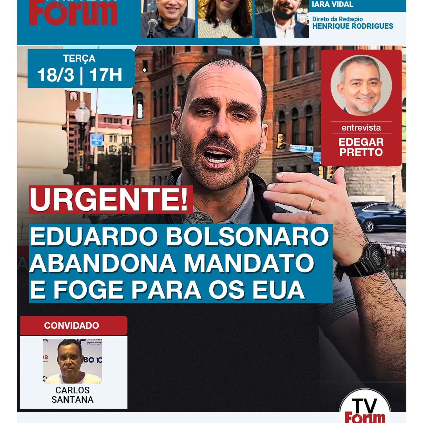 Com medo de Xandão, Eduardo Bolsonaro pede licença e foge do país | 18.03.25 episode artwork