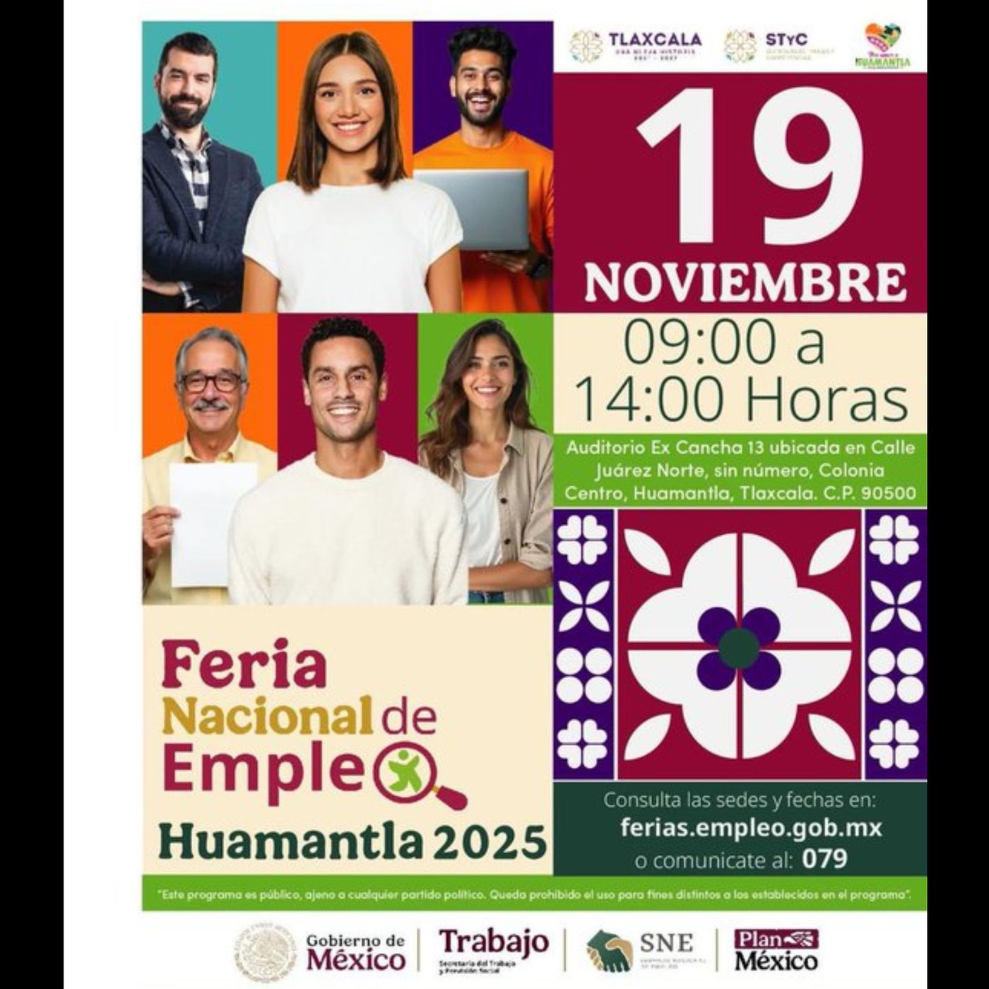 CONVOCAN A FERIA NACIONAL DE EMPLEO EN HUAMANTLA