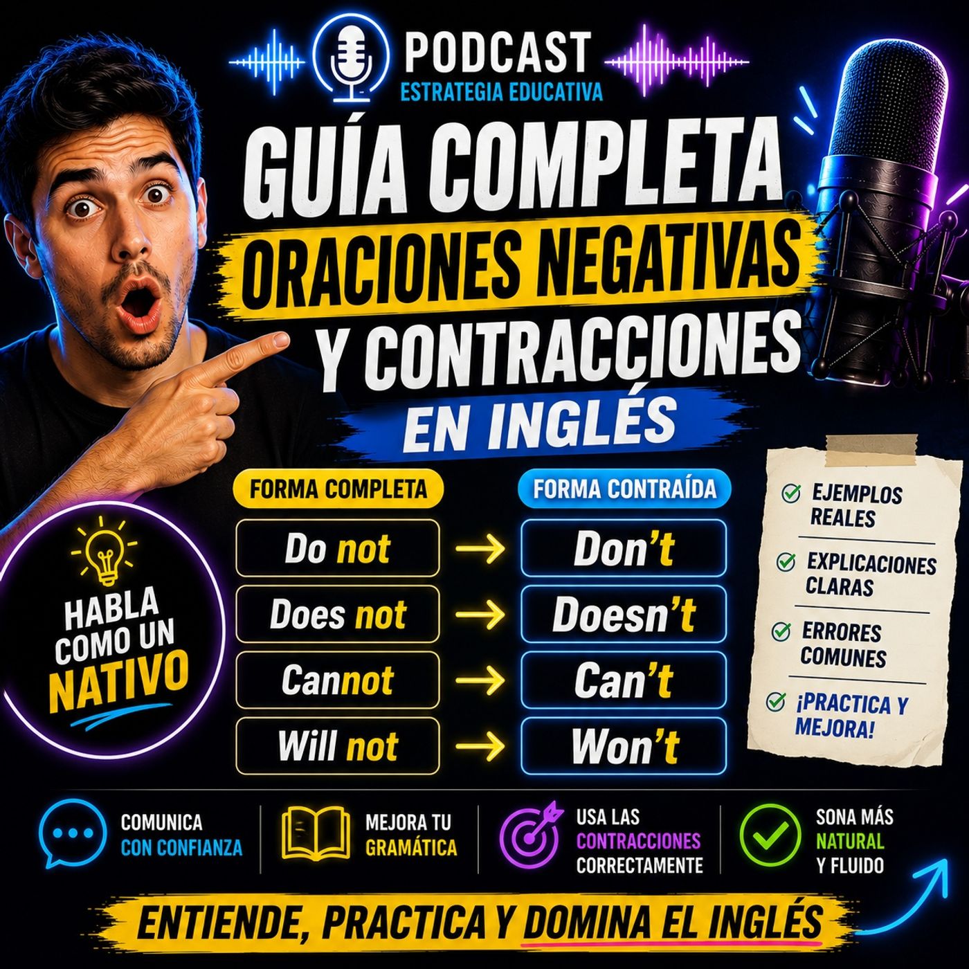 #Episodio39 | Guía Completa de Oraciones Negativas y Contracciones en Inglés