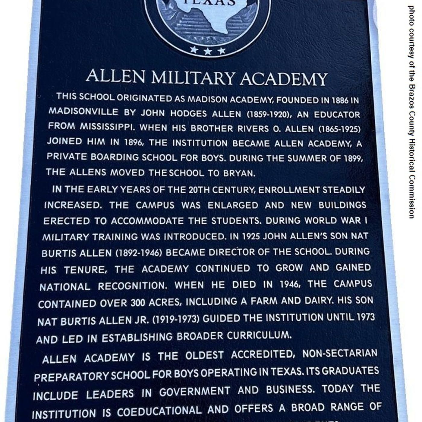 Brazos County Historical Commission to dedicate a state marker at the site of Allen Military Academy episode artwork