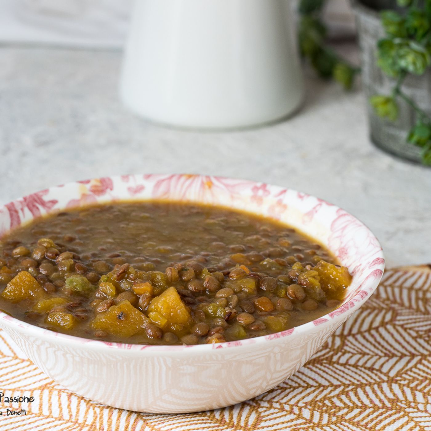 ZUPPA DI LENTICCHIE ROSSE e zucca