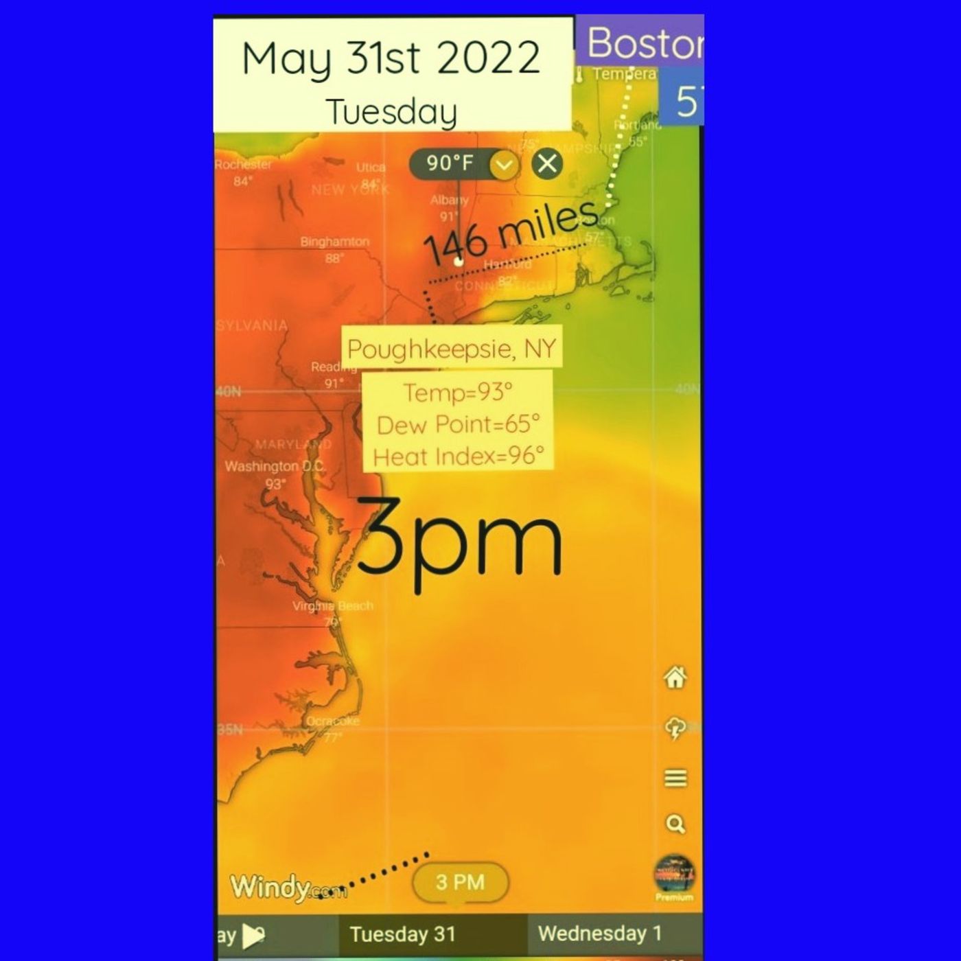 Screenshot of wild forecast made 5 days in advance proves accurate