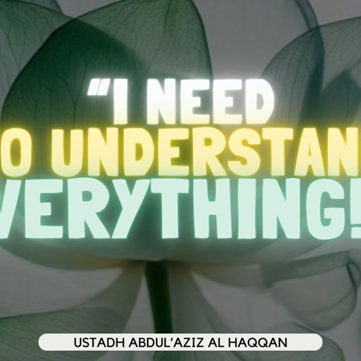 I NEED to Understand Everything!! | Ustadh AbdulAziz Al-Haqqan حفظه الله episode artwork