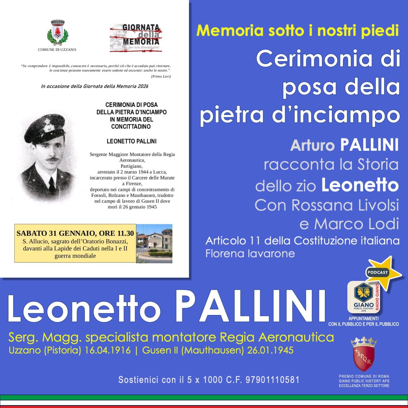 Memoria sotto i nostri Piedi. Leonetto PALLINI (1916-1945) Memoria sotto i nostri Piedi. Leonetto PALLINI (1916-1945)