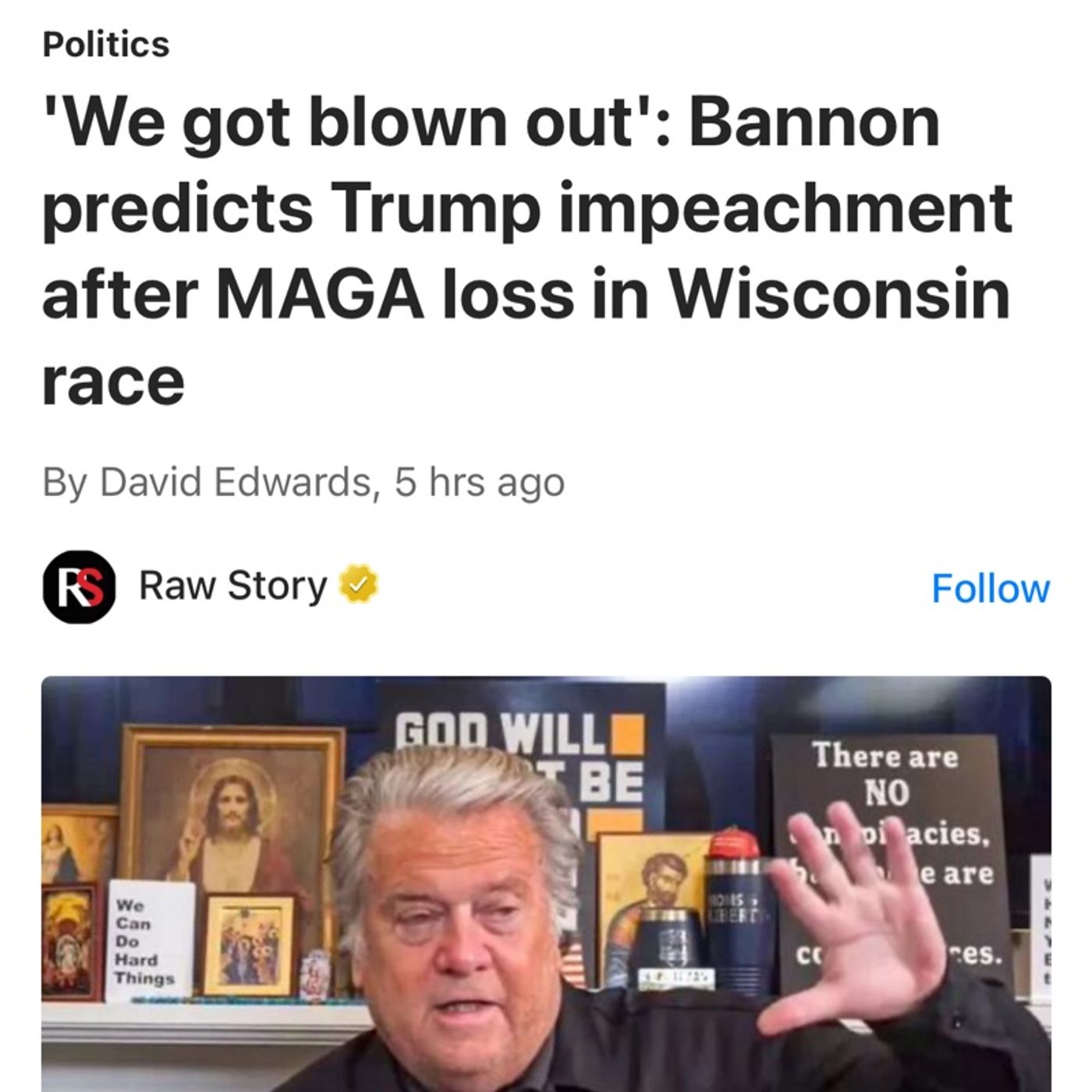 'We got blown out': Bannon predicts Trump impeachment after MAGA loss in Wisconsin race episode artwork
