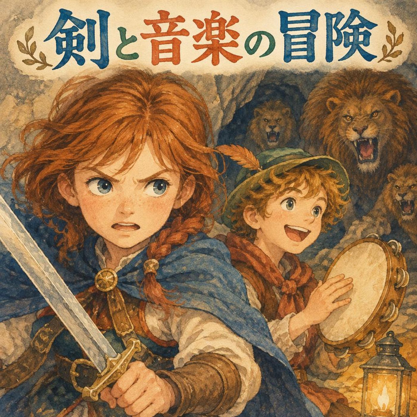 ライオンを退治するのは剣？タンバリン？剣士リディアと音楽家ゲイレンの洞窟の大ピンチ ｜【子ども向けのお話】 episode artwork