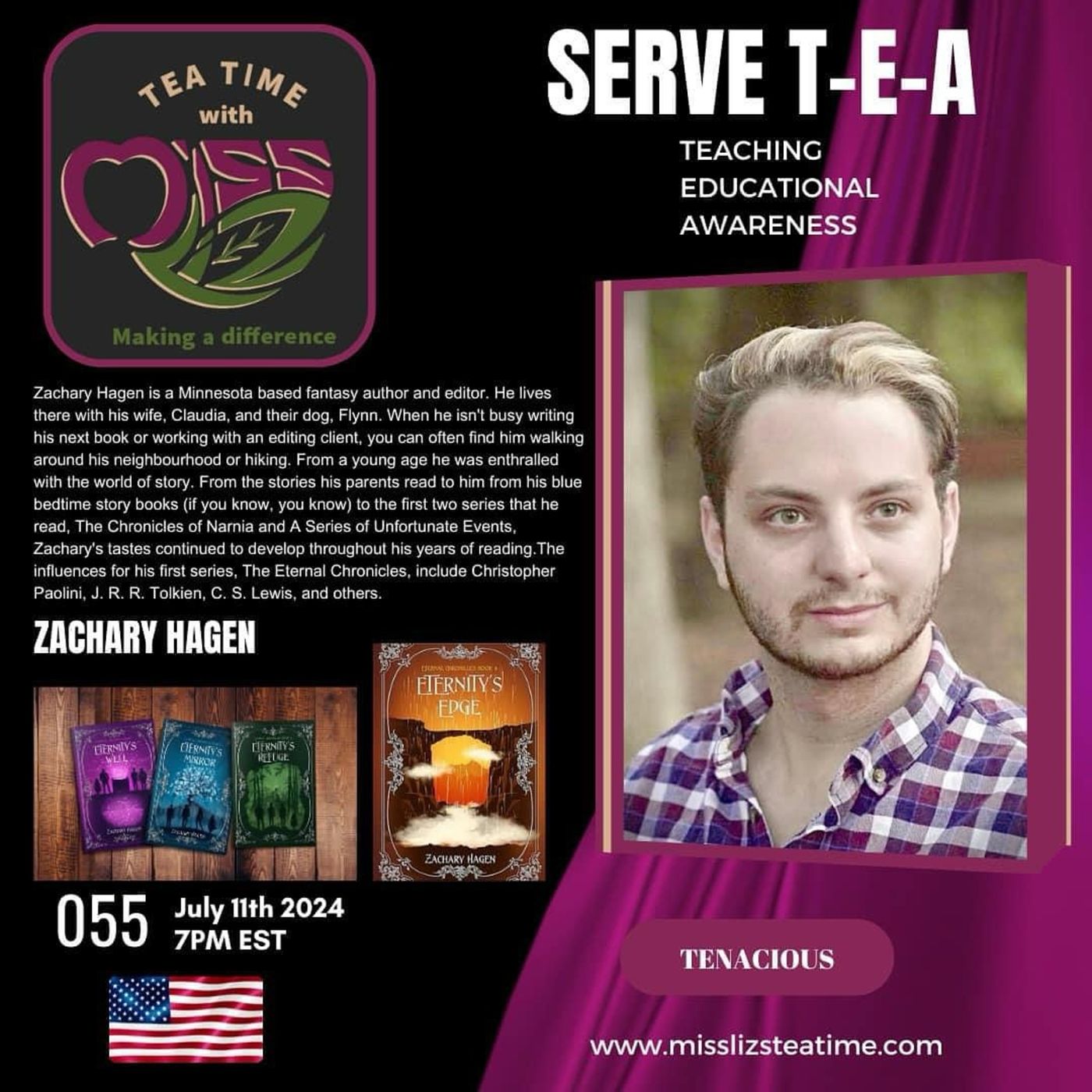 Teatime with Miss Liz T-E-A Open Discussion Zachary Hagen episode artwork
