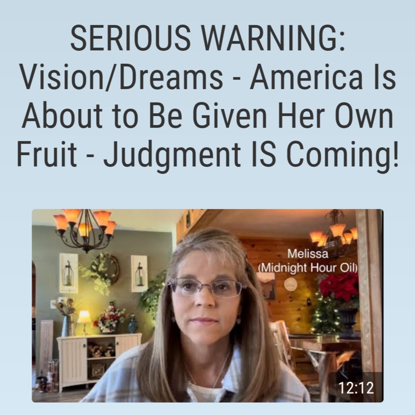 SERIOUS WARNING: Vision/Dreams - America Is About to Be Given Her Own Fruit - Judgment IS Coming episode artwork