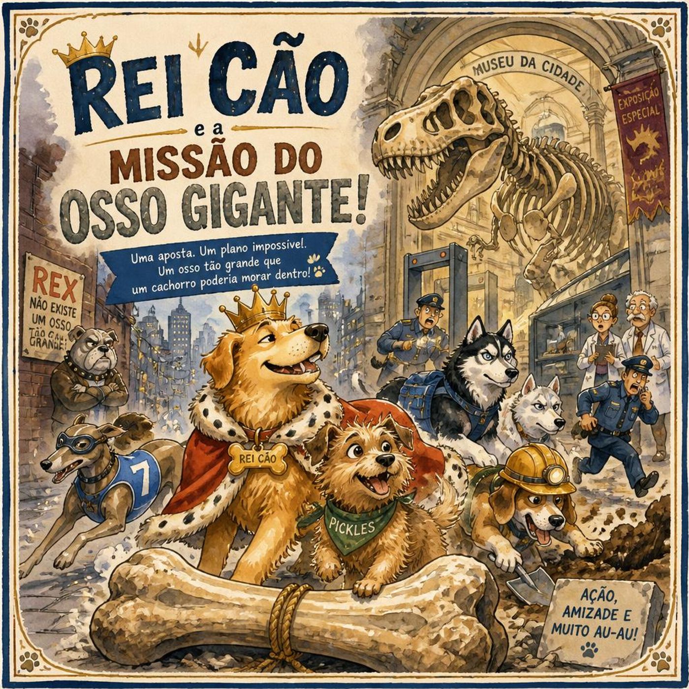 【Aventura Animal】O Rei Cão e o Gigante de Ossos do Museu