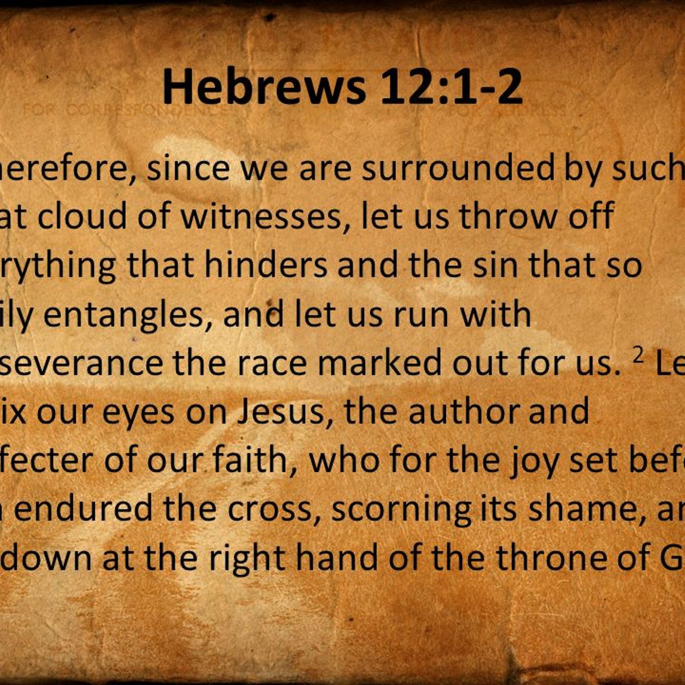 How To Run The Christian Race Without Hindrances Or Weights episode artwork