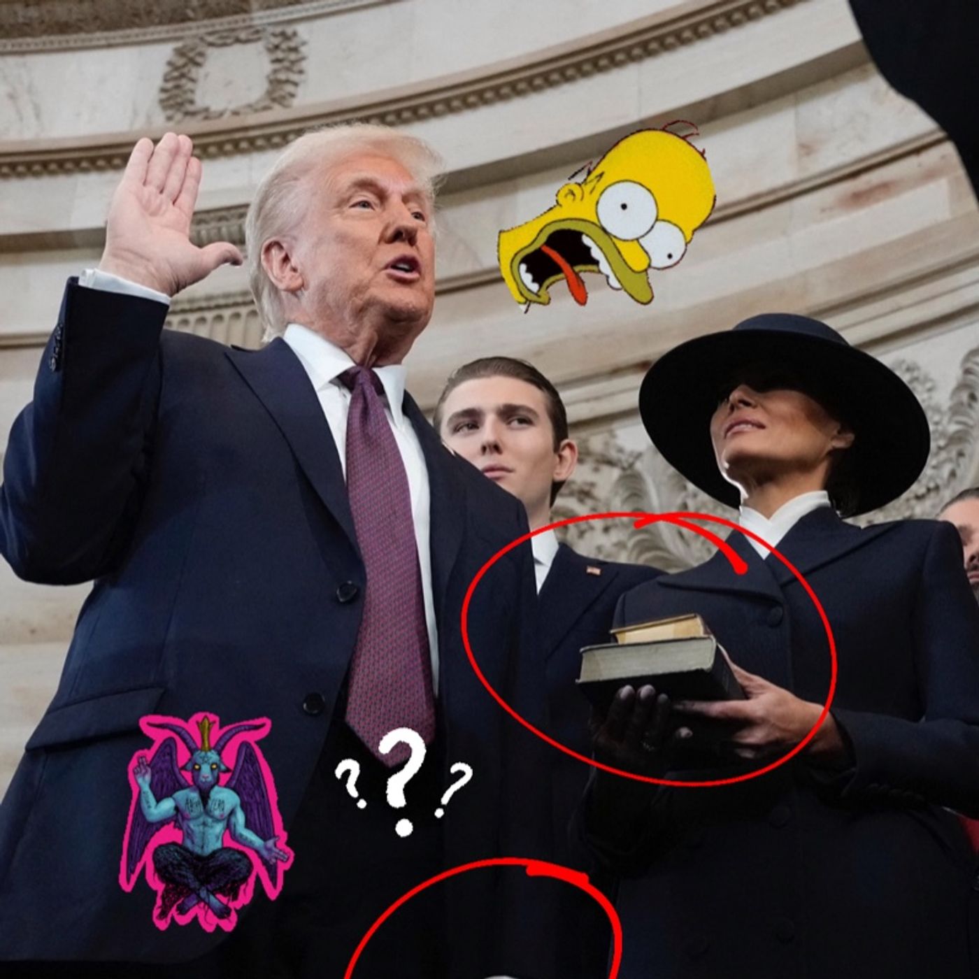 DJT sworn in!?! (No HAND on Bible!)