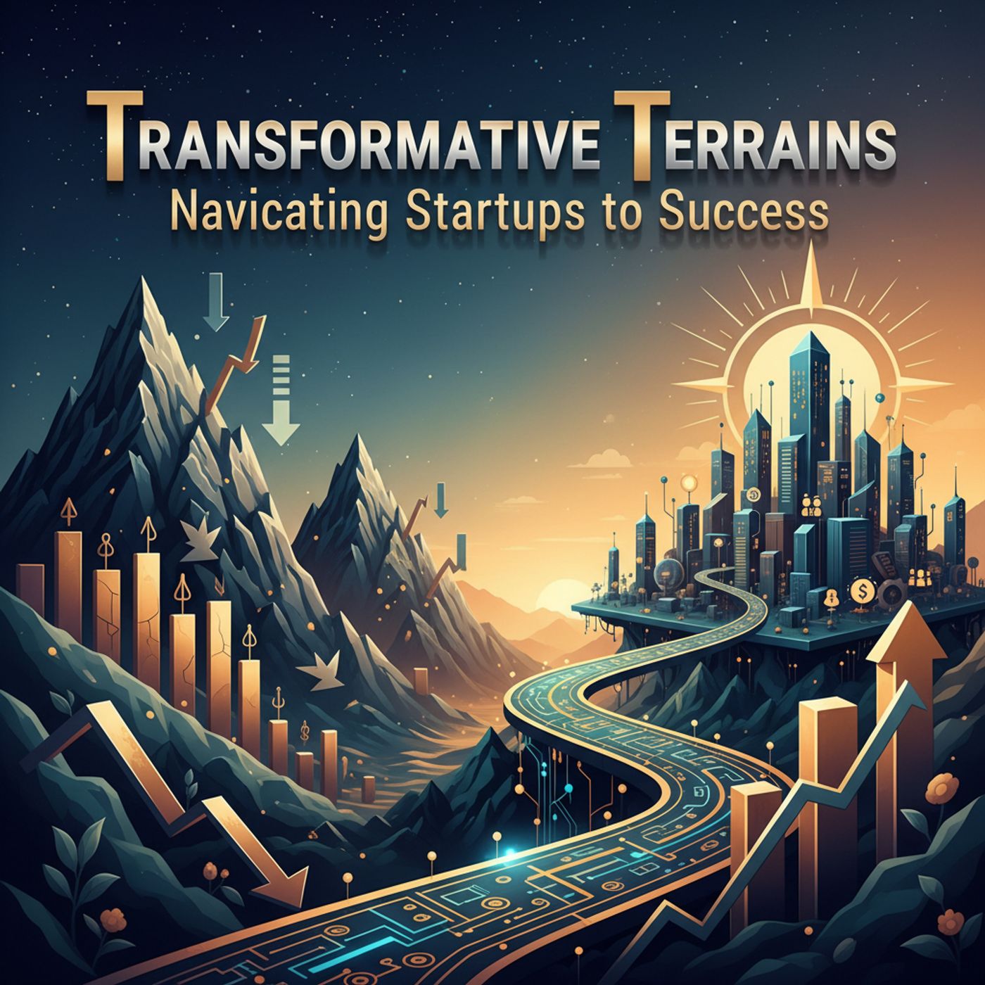Transformative Terrains Navigating Startups to Success cover art