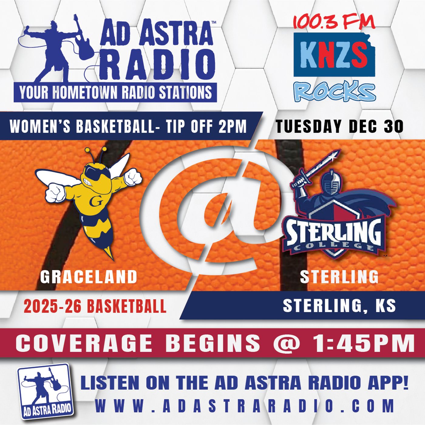 Sterling Lady Warriors vs Graceland Lady Hornets College Basketball (December 30, 2025) episode artwork