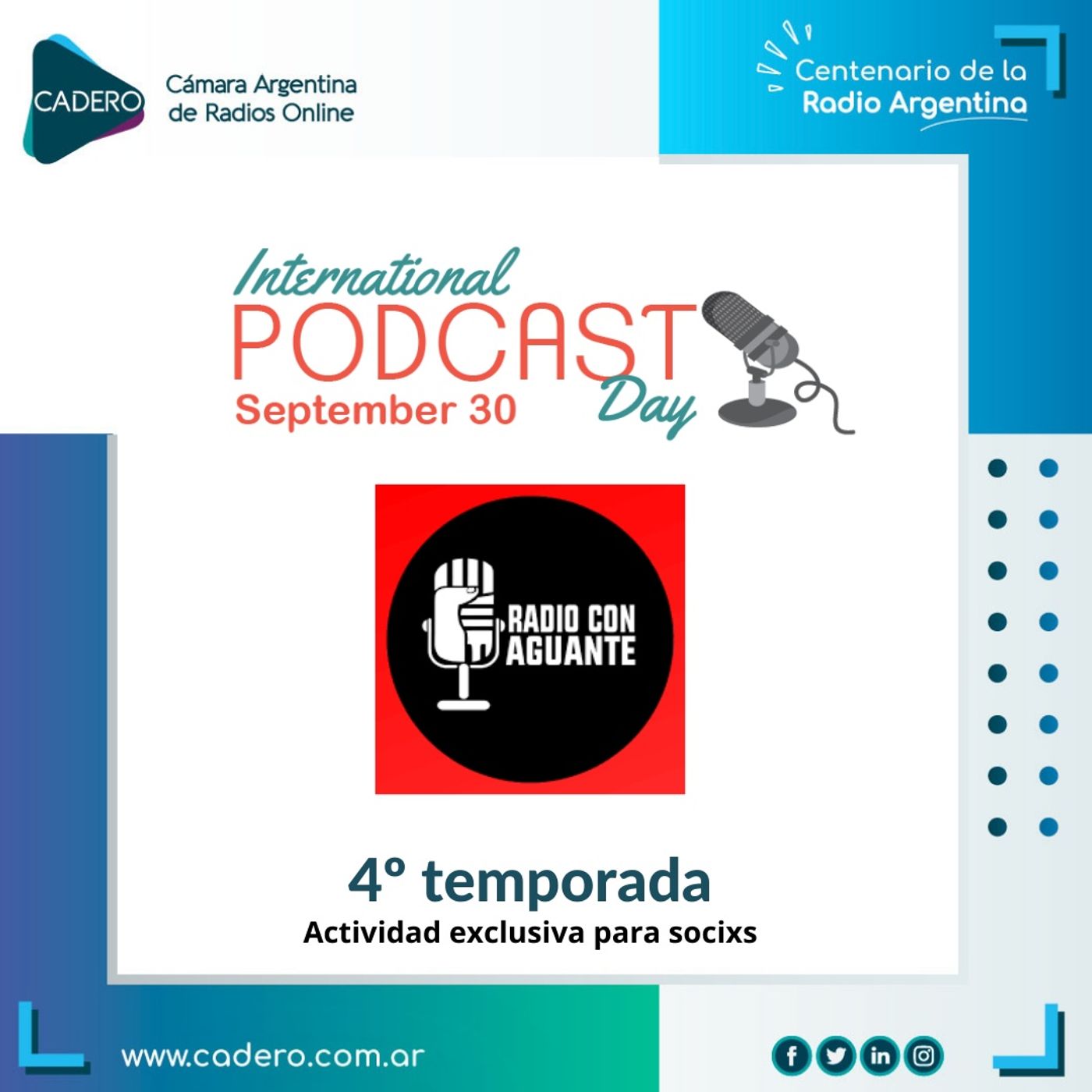 T4 E1 - Día Internacional del Podcast - Podcast Coronachallenge. Radio con Aguante episode artwork