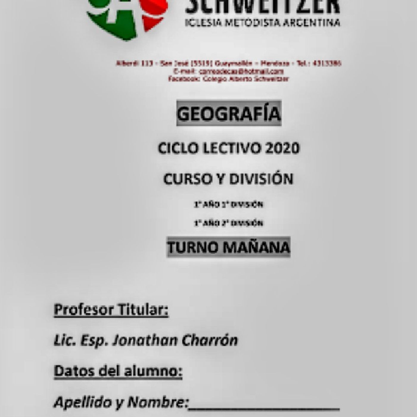 Geografía 1 año
