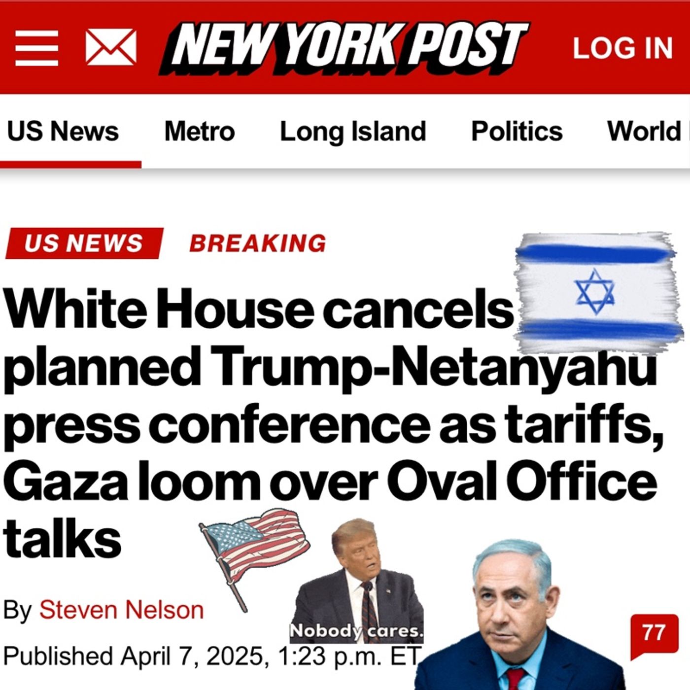 Bibi X DJT= Presser Cancelled April 7th (BIBLICAL PROPHECY)!?