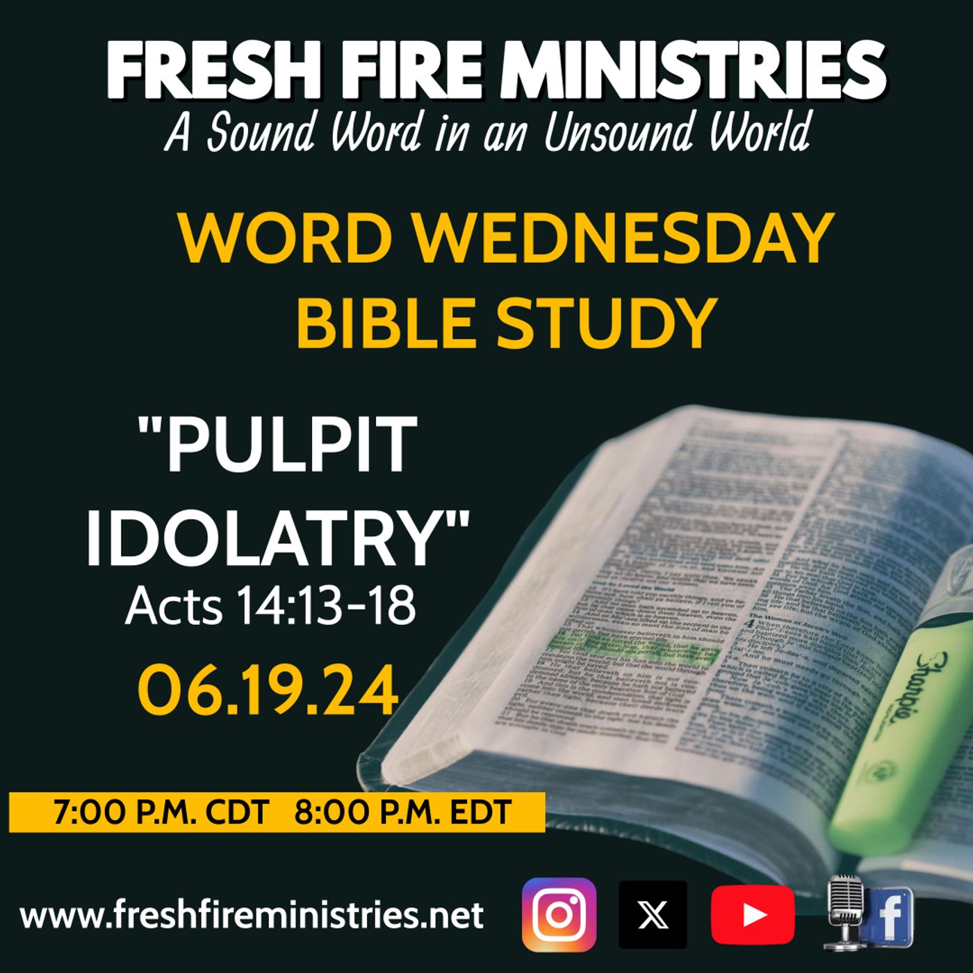 Word Wednesday Bible Study "Pulpit Idolatry" Acts14:8-15 (NKJV) episode artwork