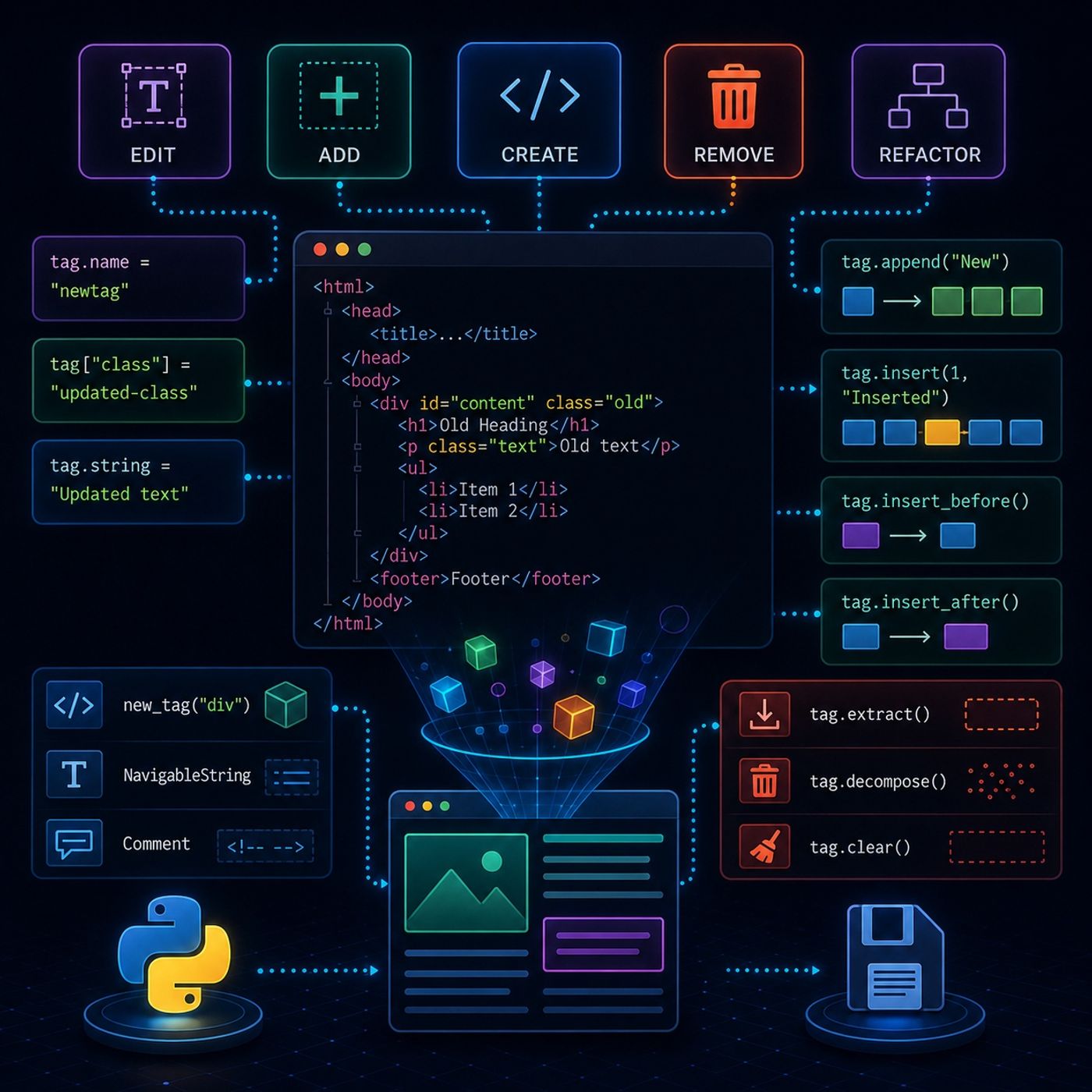 Course 40 - Web Scraping with Python | Episode 23: Mastering HTML Parse Tree Modification with Beautiful Soup