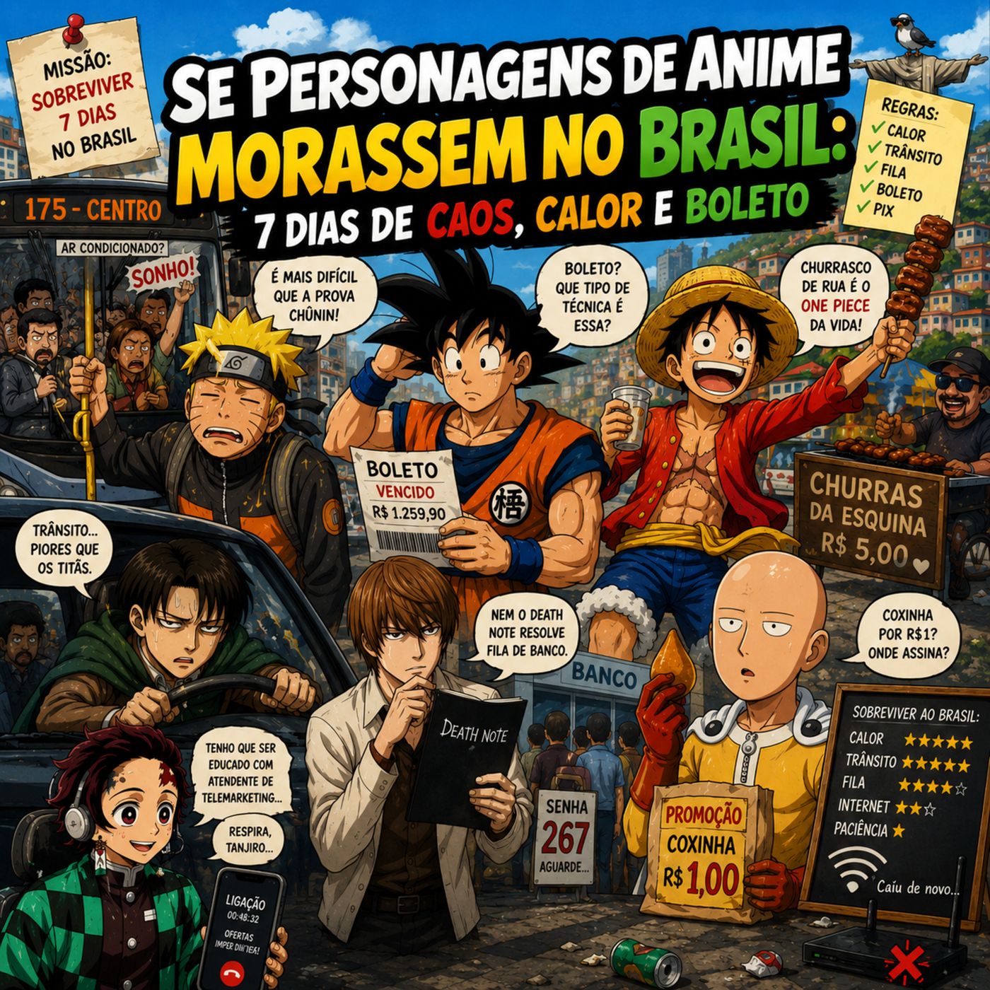 Episódio 77 - Se Personagens de Anime Morassem no Brasil: 7 Dias de Caos, Calor e Boleto episode artwork