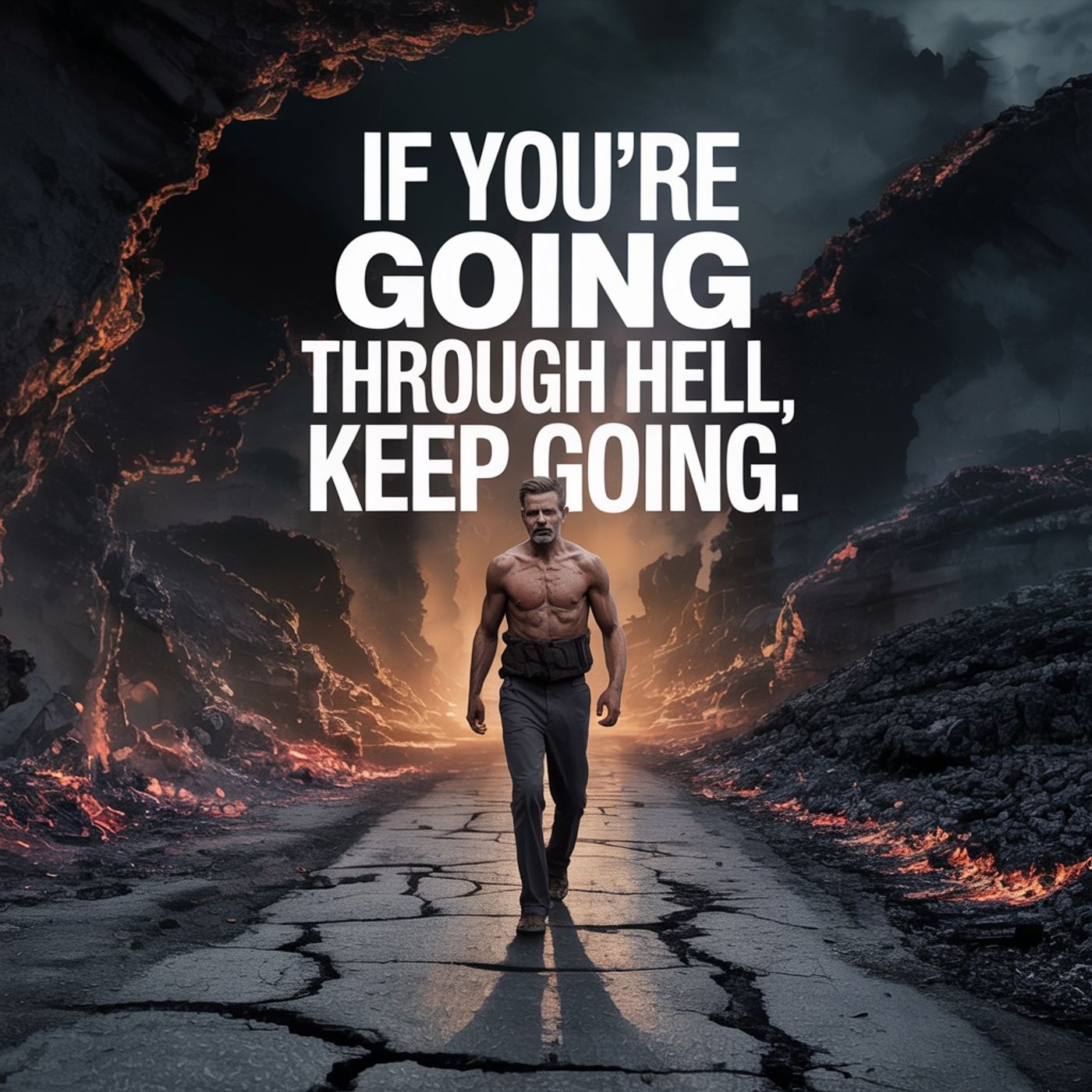 “If you’re going through hell, keep going.” episode artwork
