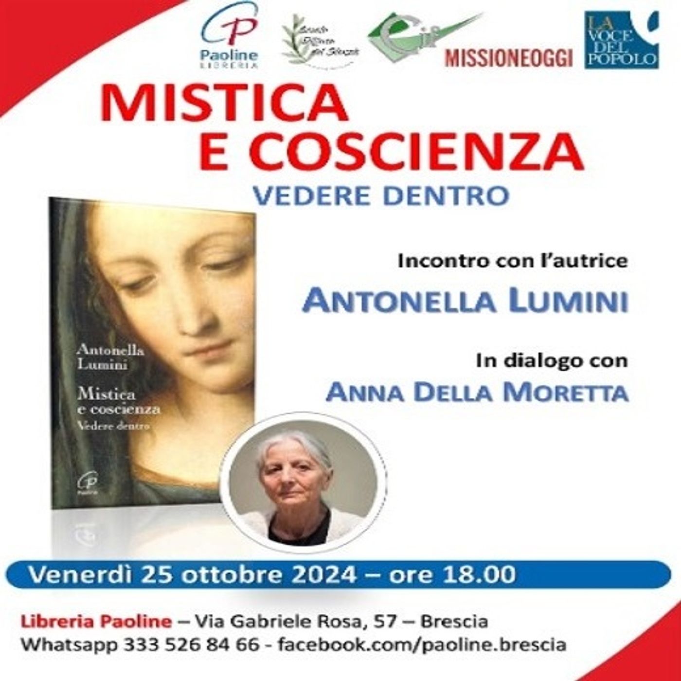 Alla Libreria Paoline Antonella Lumini presenta il suo nuovo libro: intervista a Suor Veronica Bernasconi  -  17 ottobre 2024 episode artwork
