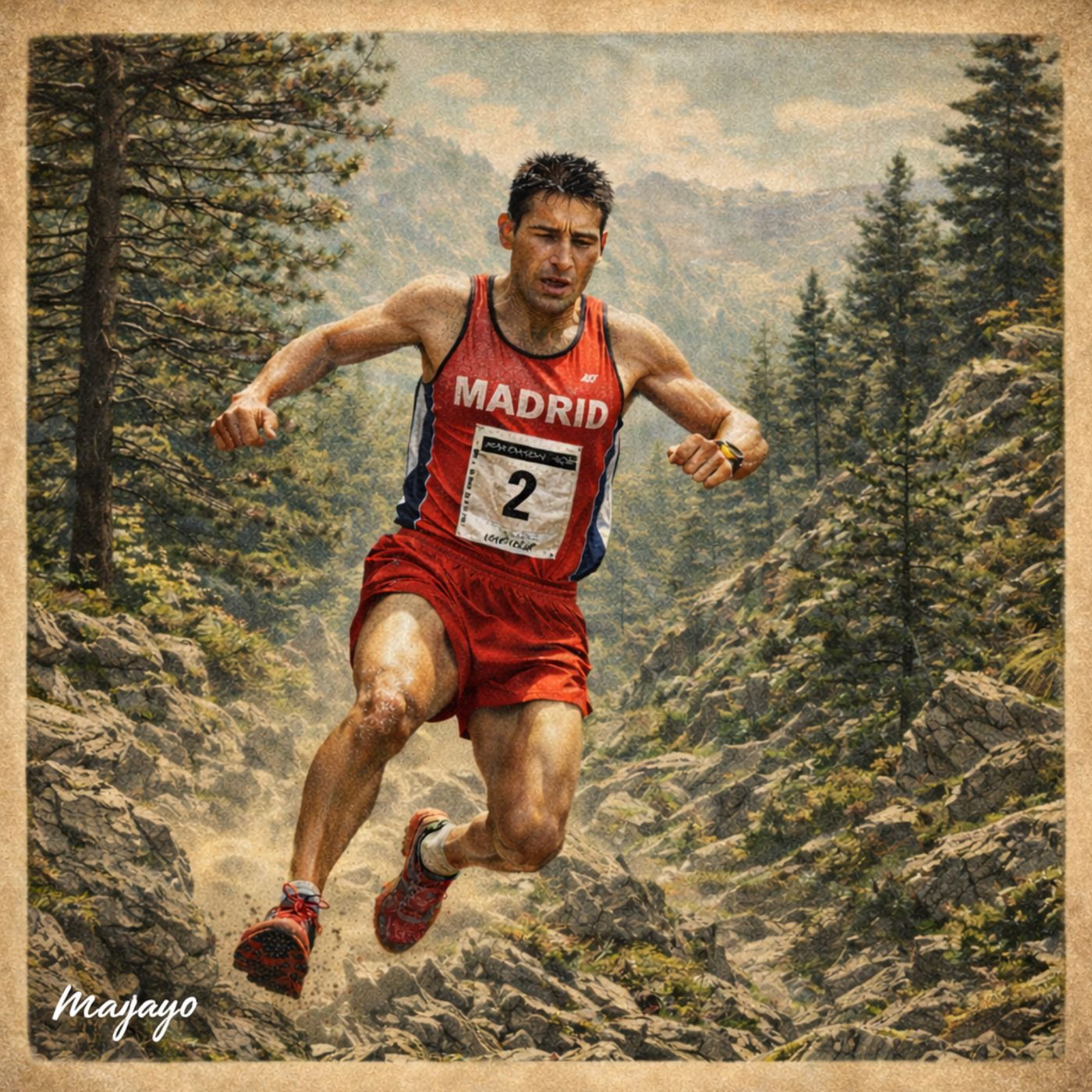 Fernando garcia herreros de Bustaviejo a Zegama. Leyendas del Trail, por Mayayo.