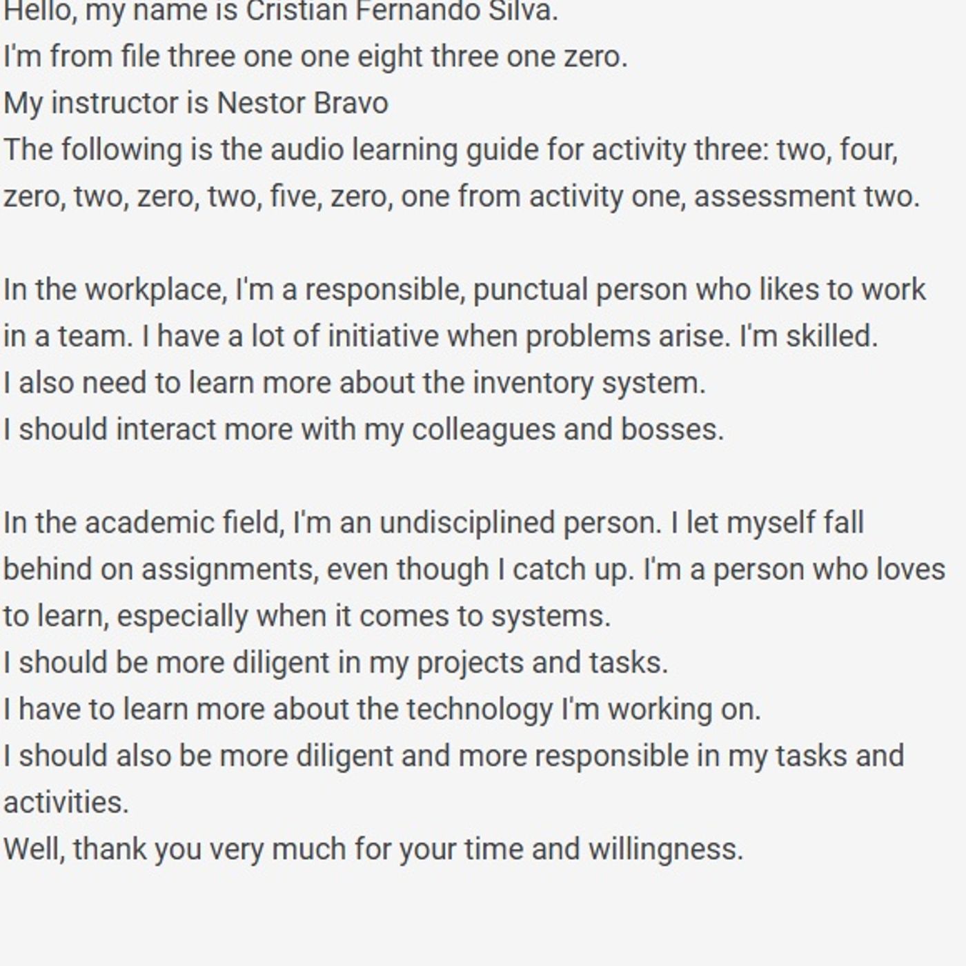 Audio GA3-240202501-AA1-EV02