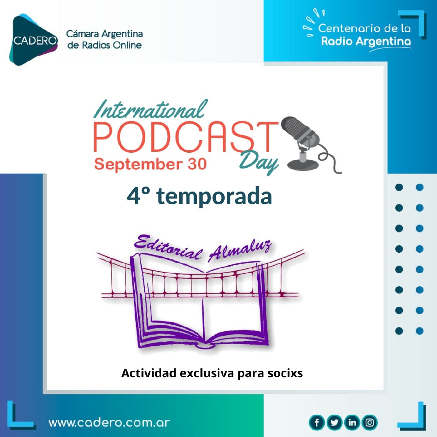 T4 E8 - Día Internacional del Podcast - Podcast Mundo Almaluz. Editorial Almaluz episode artwork