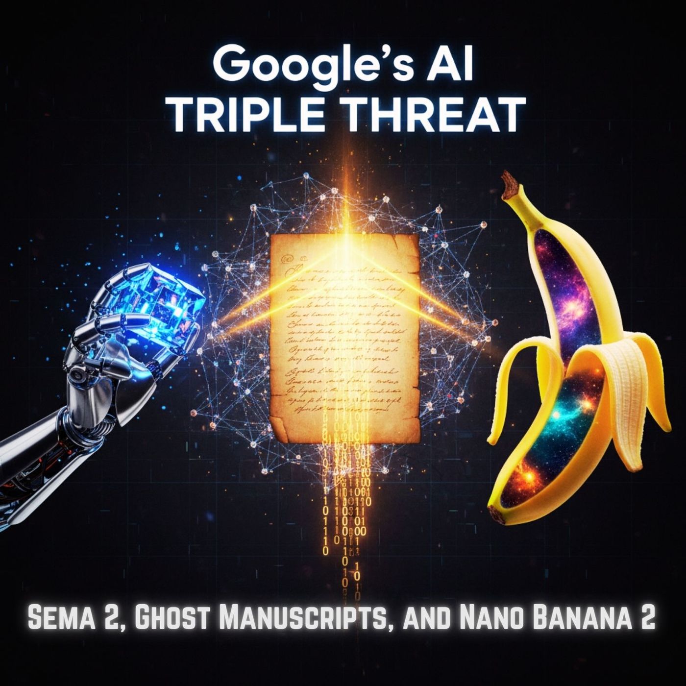 Google's AI Triple Threat: Sema 2, Ghost Manuscripts, and Nano Banana 2 — Tech Threads: Sci-Tech, Future Tech & AI cover